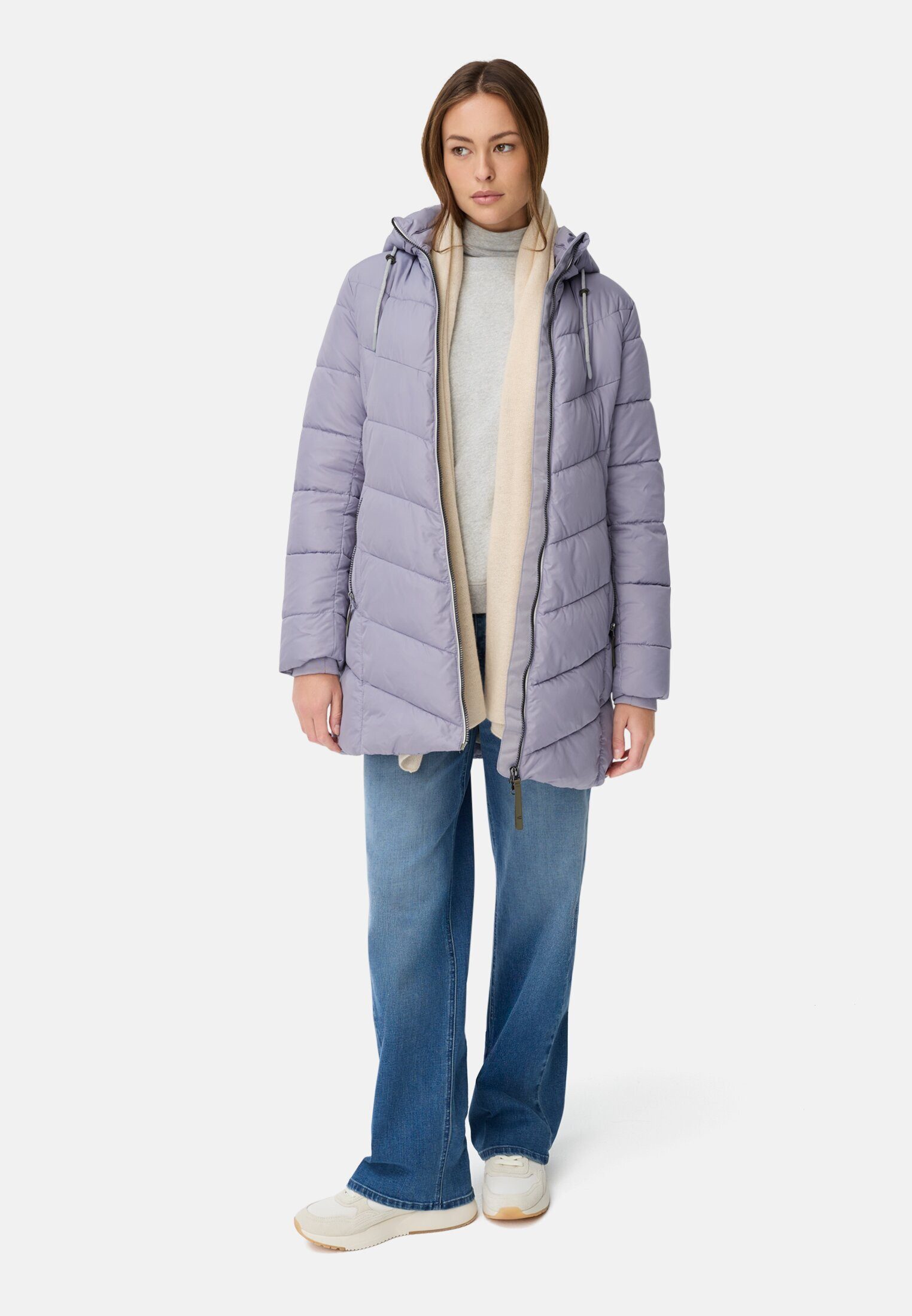 camel active Steppjacke mit abnehmbarer Kapuze Langarm
