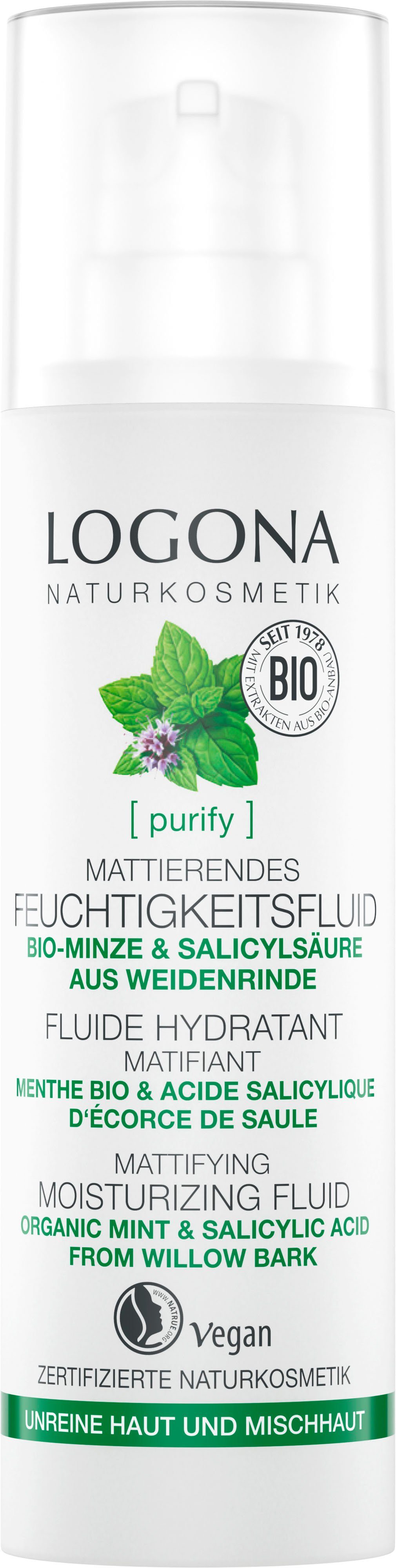 Matt [purify] LOGONA Feuchtigkeitsfluid Gesichtsfluid Logona