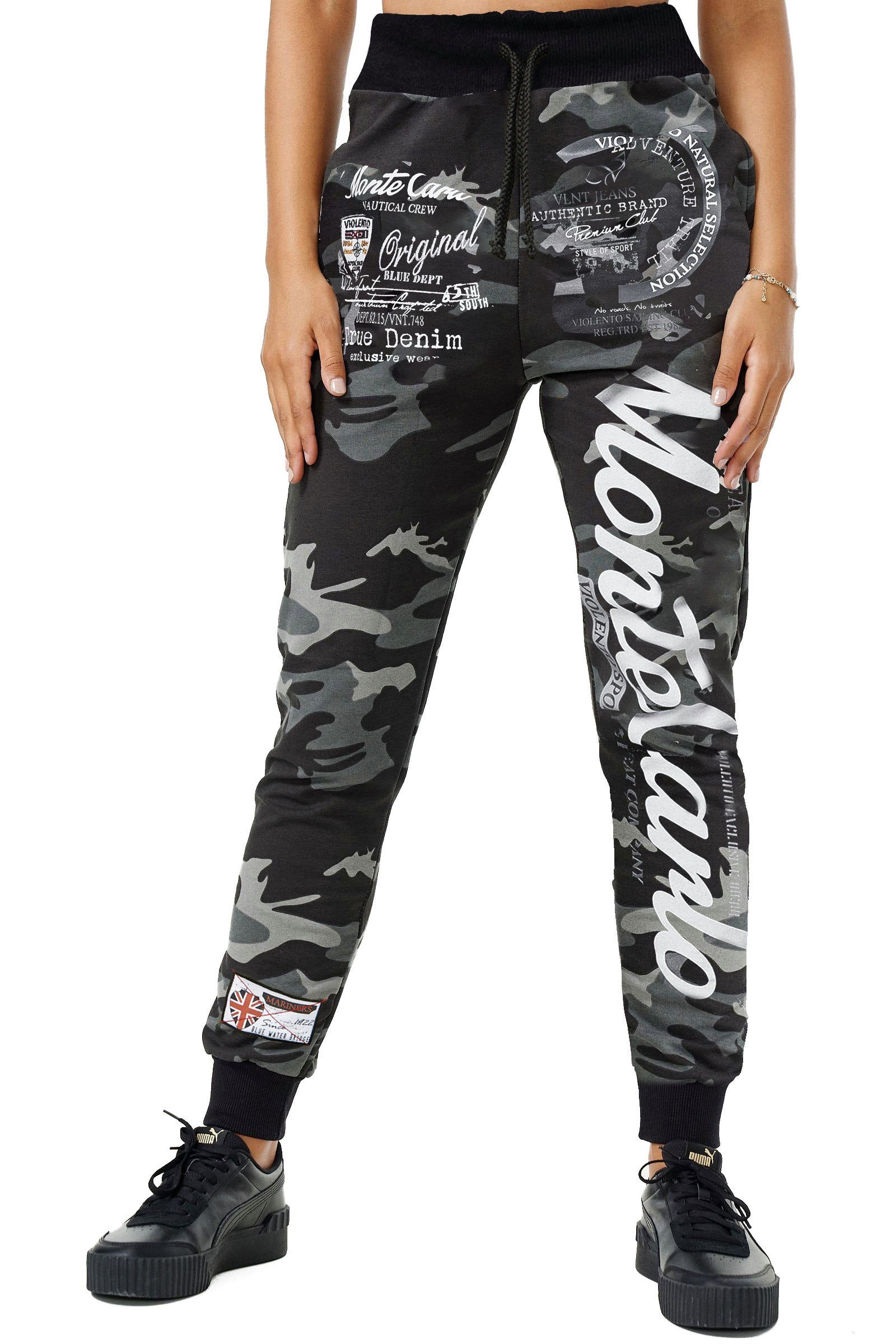 L.gonline Jogginghose Damen Jogginghose, Freizeithose, Sporthose, Monte Carlo 592 (Sweatpants, 1-tlg) mit elastischem Bund