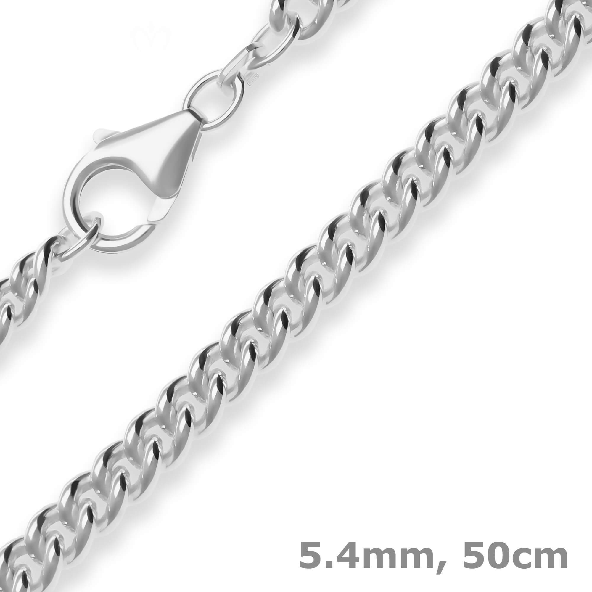 Panzerkette 5,4mm Panzerkette rund aus 925 Silber 50cm