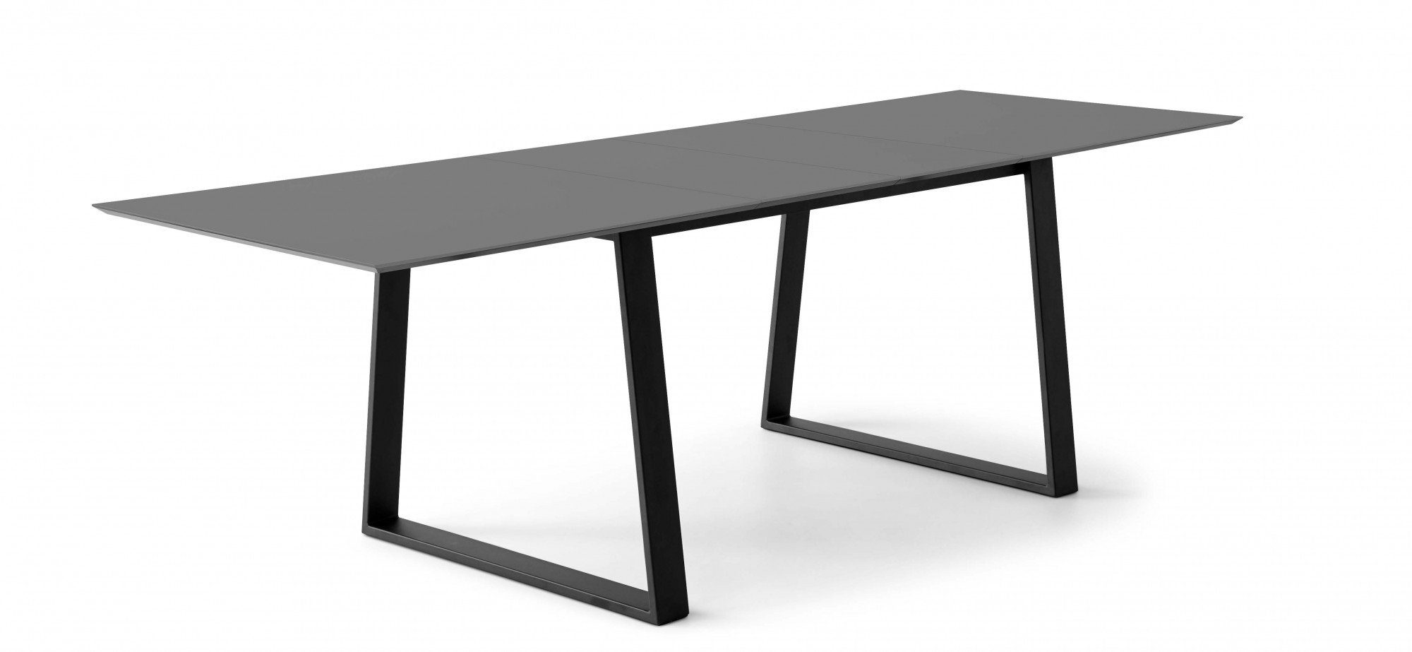 Hammel Furniture Esstisch Meza by 2 Hammel, Graphit Einlegeplatten rechteckige Metallgestell, MDF, Trapez Tischplatte