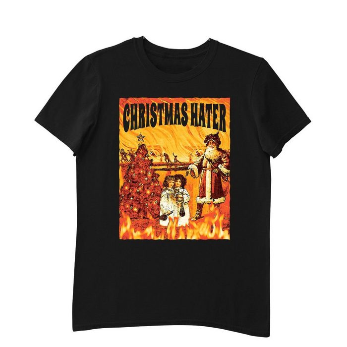 Quattro Formatee Kurzarmshirt Christmas Hater Anti-Weihnachten Herren T-Shirt (1-tlg)