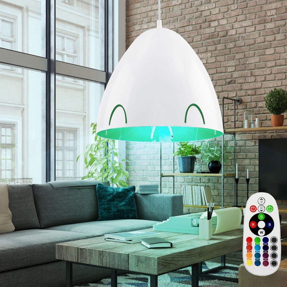 etc-shop LED Pendelleuchte, Warmweiß, inklusive, Hänge Fernbedienung Leuchtmittel Set Pendel Ess Zimmer Lampe Farbwechsel, im Beleuchtung Dimmer