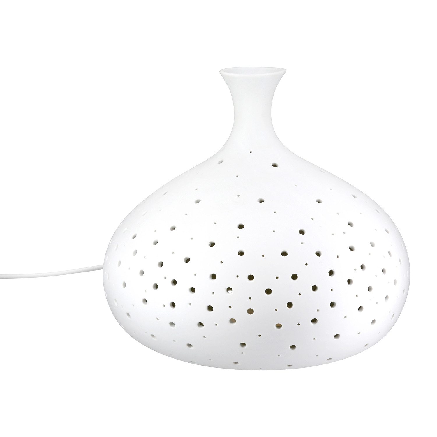 GILDE Tischleuchte GALAXY Tischleuchte - weiß - Porzellan - Höhe 21cm x Ø 22cm - Lampe, Tischlampe - Schreibtischlampe - Nachttischlampe