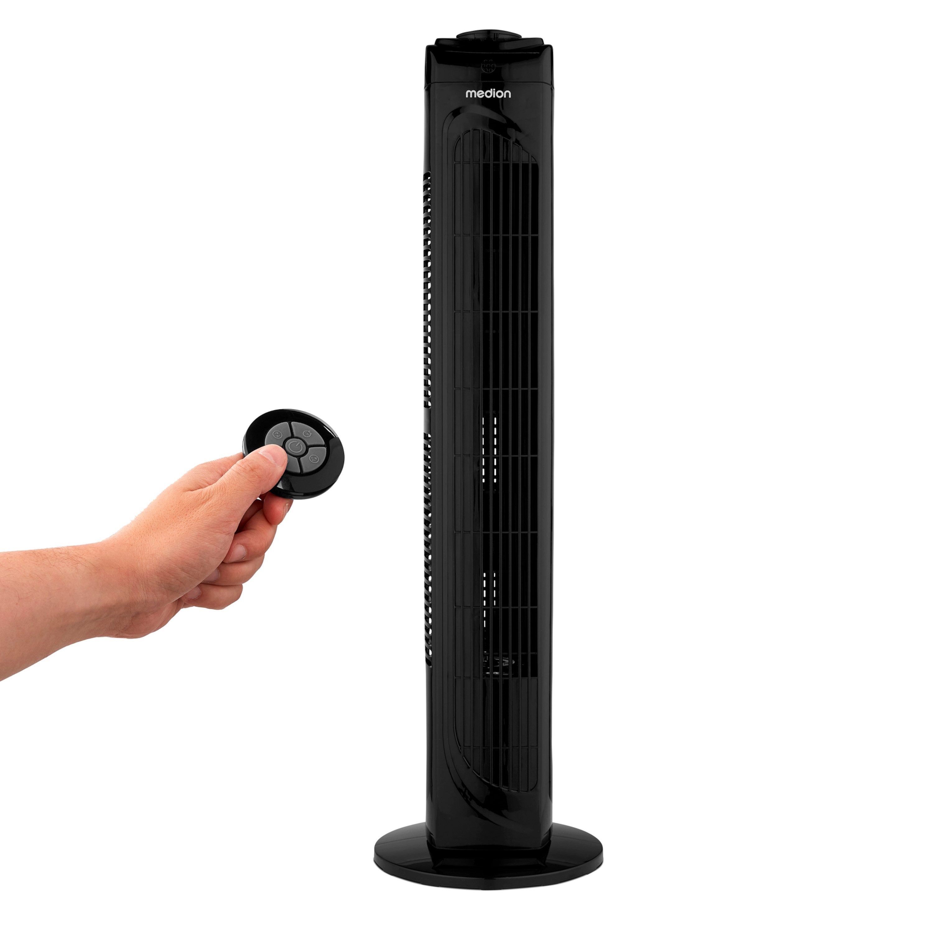 Medion® Turmventilator mit Fernbedienung E11 TF (MD12067) schwarz, 3 Geschw günstig online kaufen
