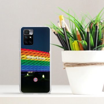 DeinDesign Handyhülle FC Bayern München Regenbogen Stadion Allianz Arena Rainbow, Xiaomi Redmi 10 Silikon Hülle Bumper Case Handy Schutzhülle