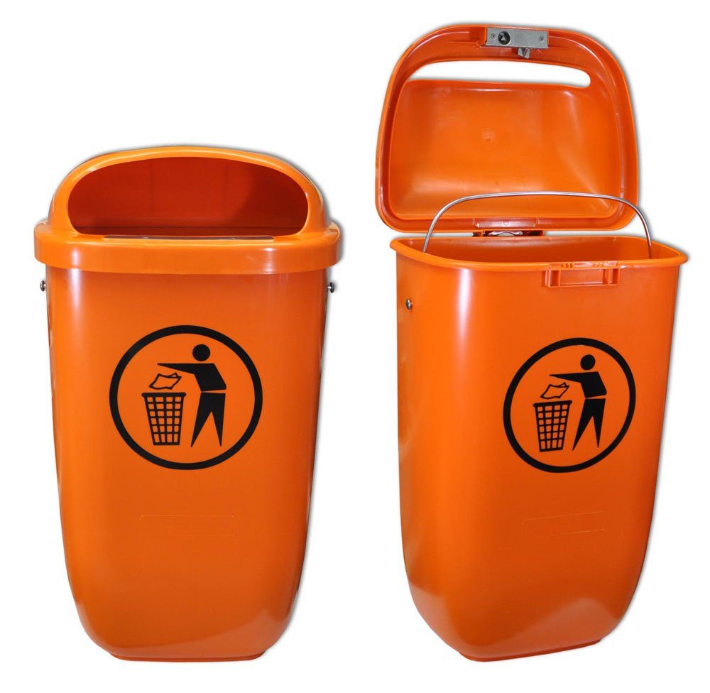 SULO Mülleimer Sulo Original Set orange Papierkorb mit Abfallbehälter Regenhaube
