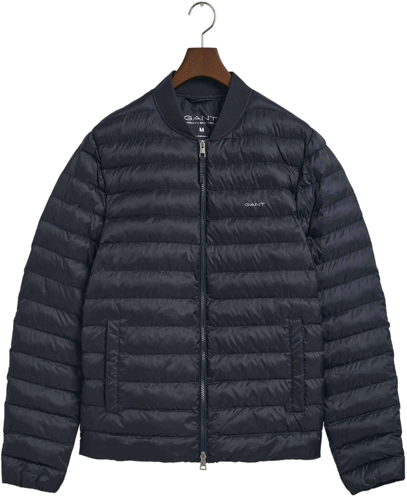 Gant Steppjacke Light Weight Bomberjacke leicht pflegeleicht mit geripptem Bomberkragen