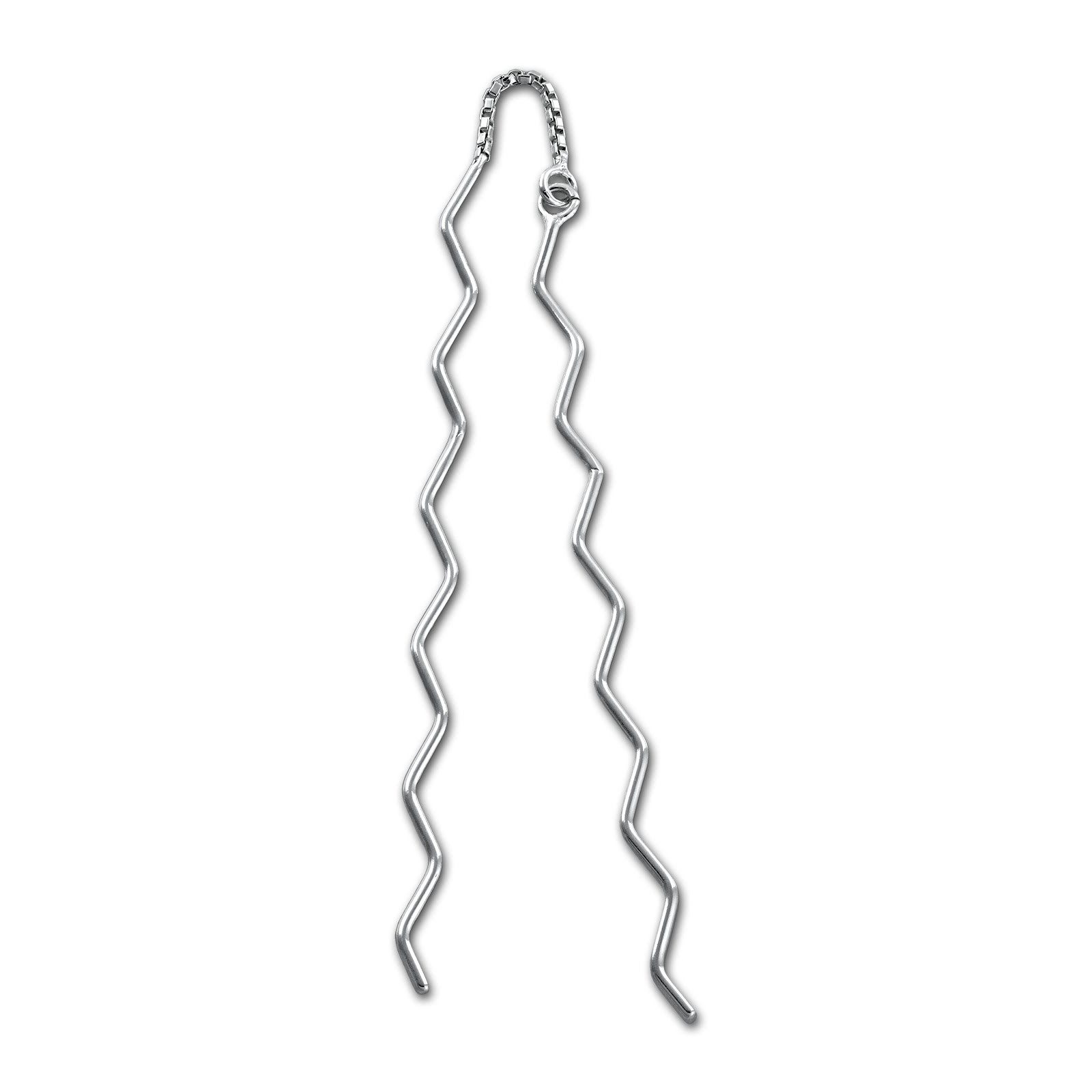 SilberDream Paar Ohrhänger SilberDream Ohrringe Damen-Schmuck 925er (Ohrhänger), Damen Ohrhänger ZickZack aus 925 Sterling Silber, Farbe: silber
