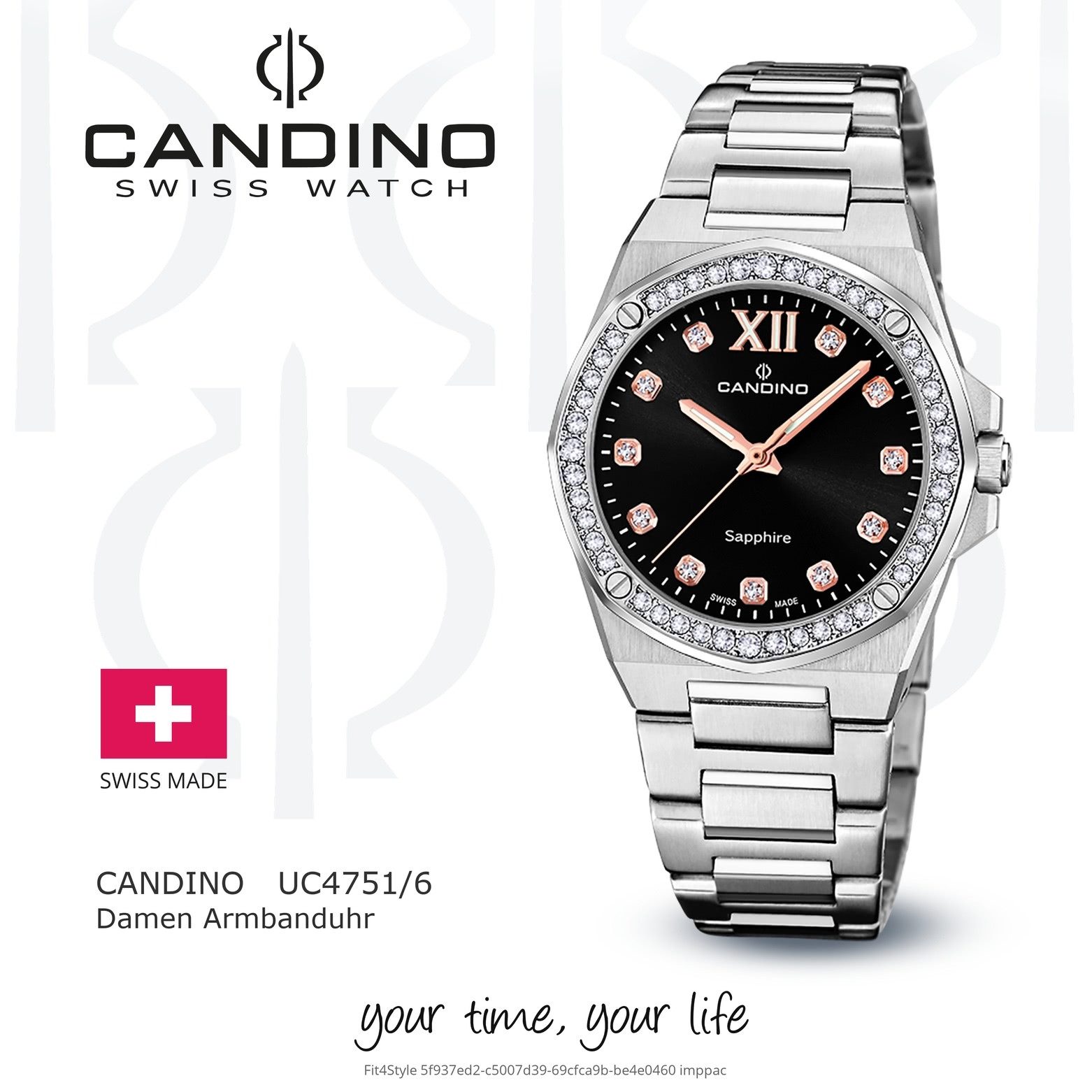 Candino Quarzuhr Candino Damenuhr Edelstahl silber Candino, (Analoguhr), Damen Armbanduhr rund, Edelstahlarmband silber, Elegant