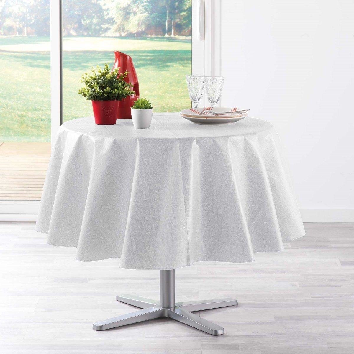 Douceur D’intérieur Runde Tischdecke, 180 Cm Ø, Grau – Polyester Mit Schmutz Abweisender Behandlung