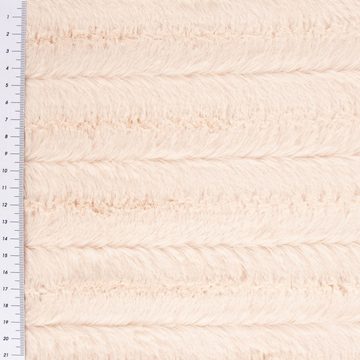 SCHÖNER LEBEN. Stoff Fellimitat Kunstfell Streifen beige 1,5m Breite