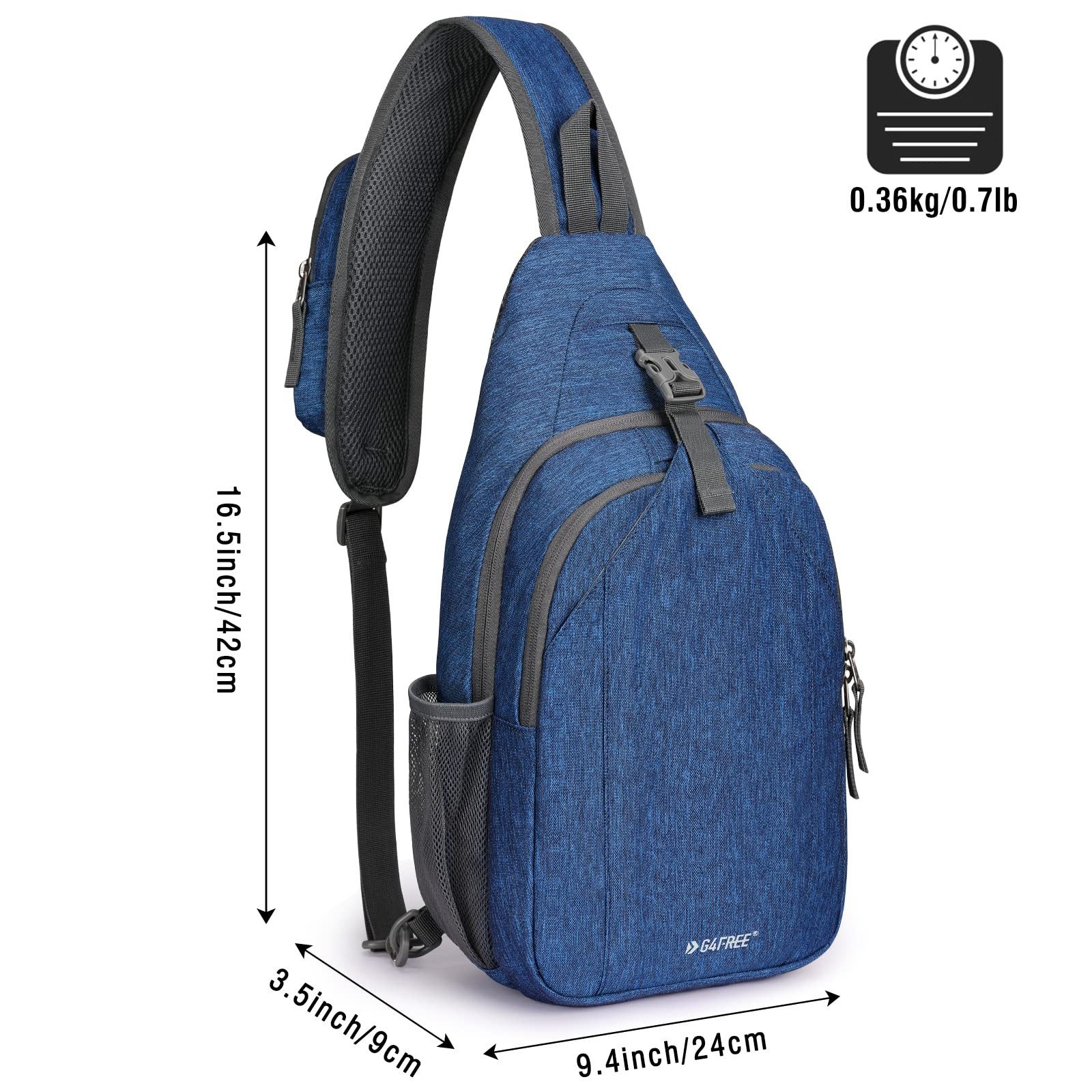 G4Free Schultertasche RFID-blockierender Sling-Rucksack mit Brusttasche, Brusttasche RFID-Blockierung Tourenrucksack Reiserucksack Rucksack