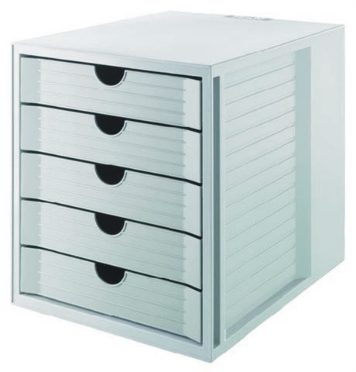 HAN-Bürogeräte Organizer Schubladenbox Systembox 5 geschlossene Schübe öko-grau
