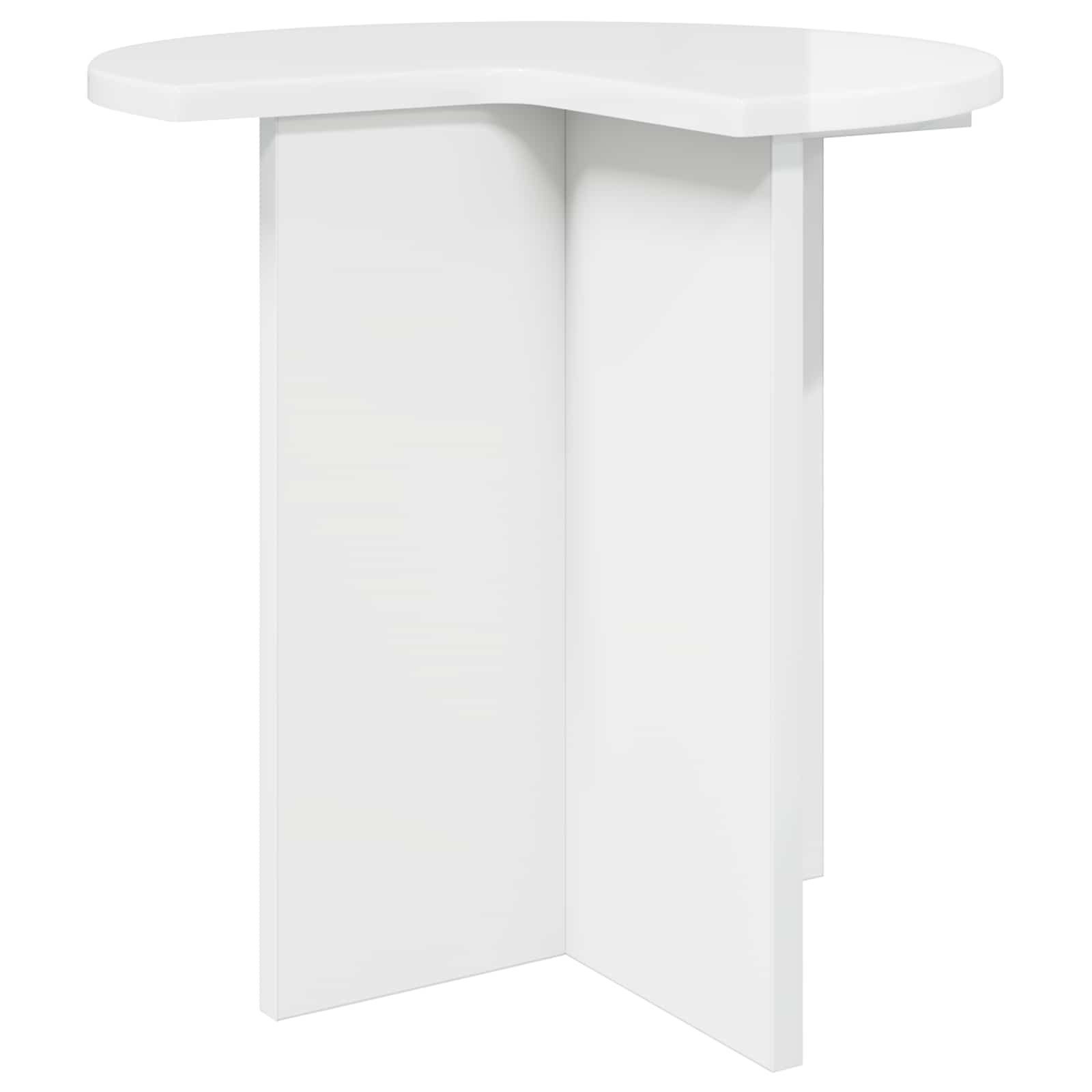 vidaXL Beistelltisch Beistelltisch Hochglanz Weiß Ø 39 x 38 cm Holzwerkstoff (1-St)