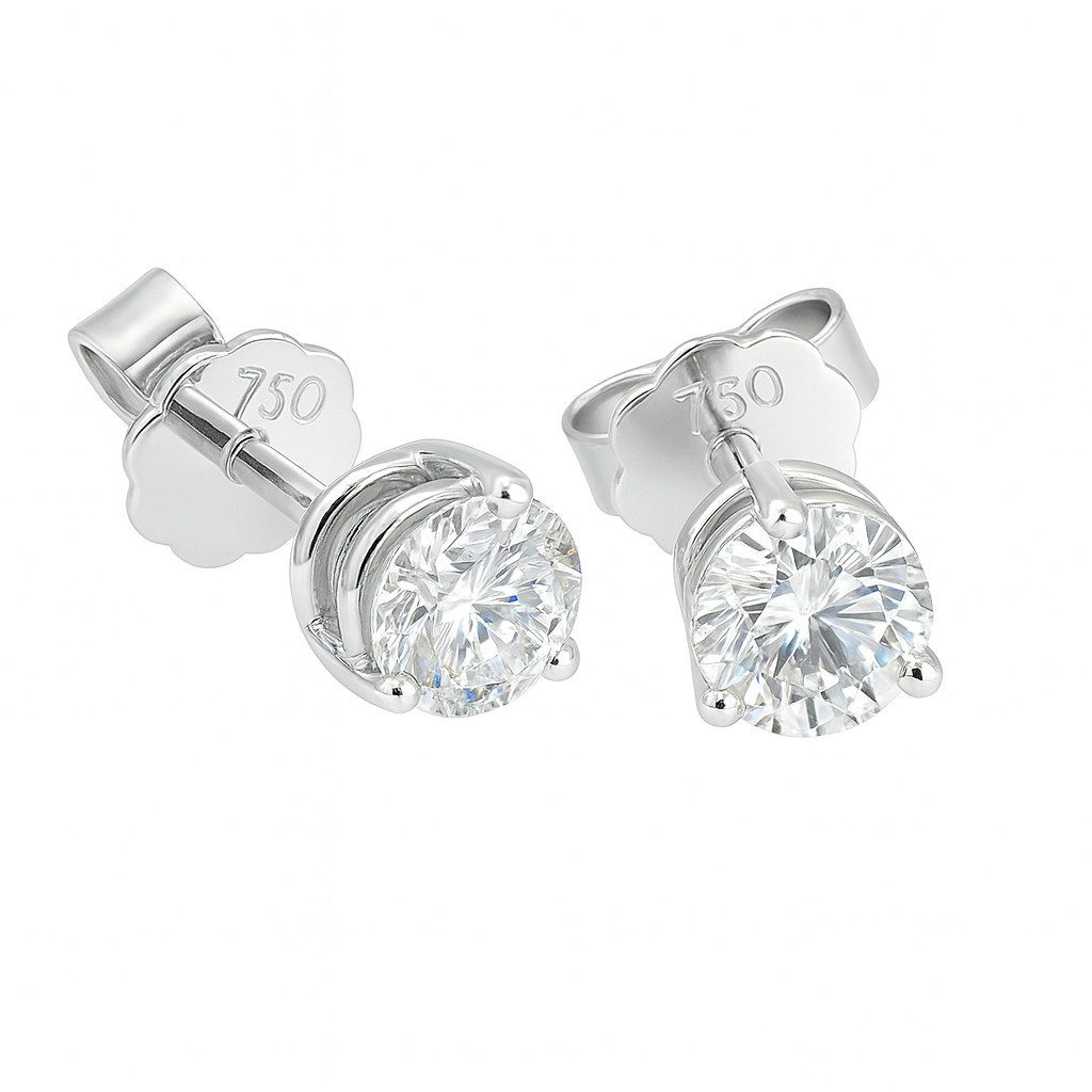 Webgoldschmied Ohrstecker-Set Diamant-Ohrstecker 750 WG, 0,70 ct Brillanten F/IF, 750 Weißgold