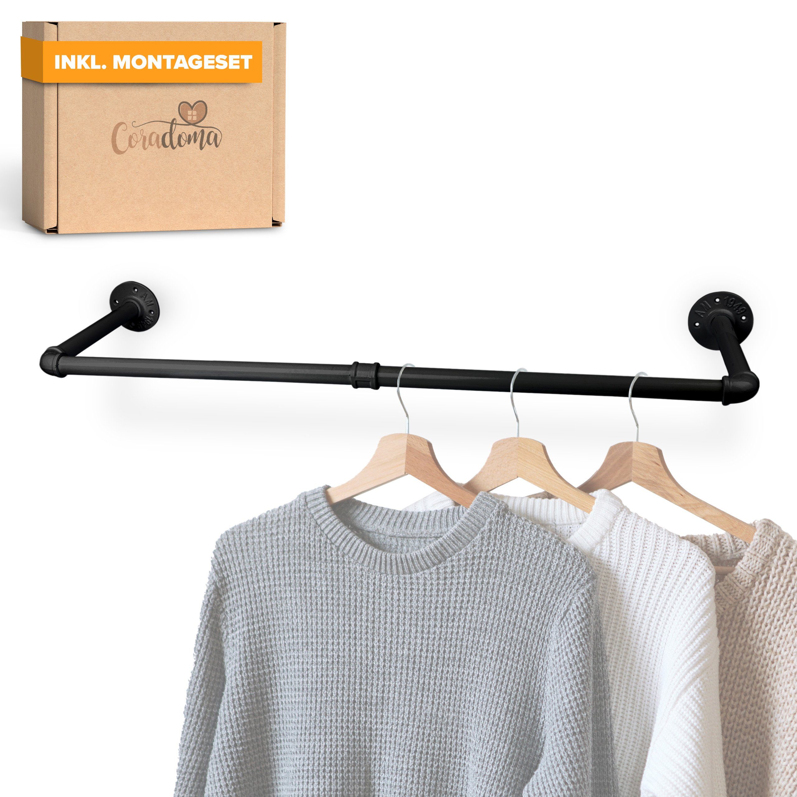 Coradoma Kleiderstange Kleiderständer für Wandmontage, Jackenständer Garder günstig online kaufen