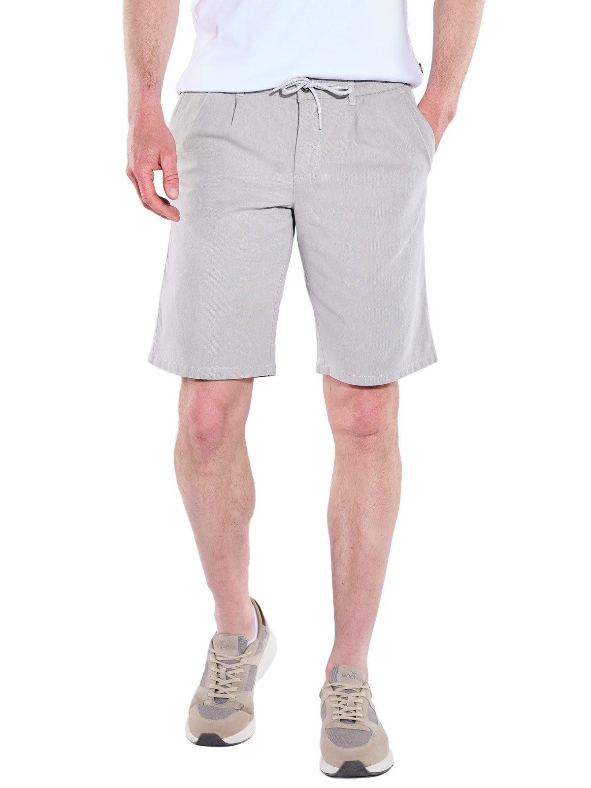 Engbers Bermudas Herren Bermuda Chino mit Tunnelzug, Silbergrau