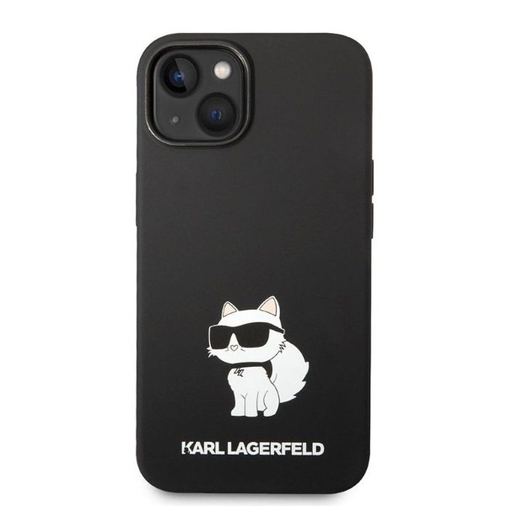 KARL LAGERFELD Handyhülle Schutzhülle Rückschale Smartphoneschutz 6,7 Zoll, Choupette-Motiv, Silikon, Mikrofaser-Futter