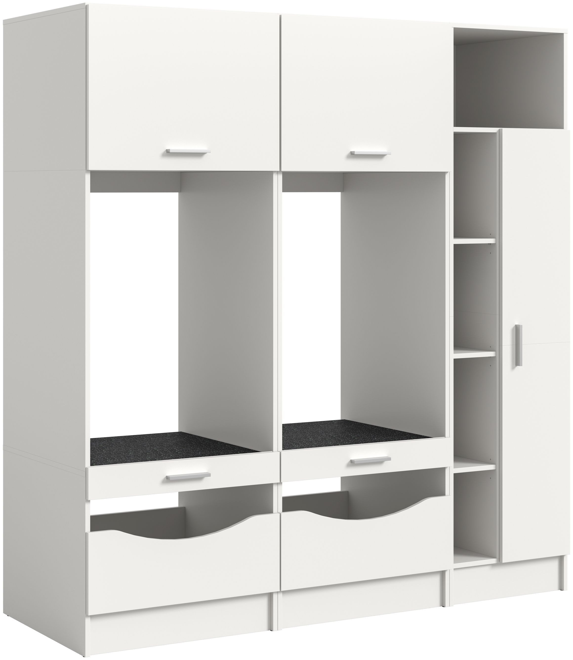 xonox.home Aufsatzschrank (3tlg. Set inkl. Universalschrank, Waschmaschinenschrank) weiß Nachbildung Melamin beschichtet modern 182x195x68 cm