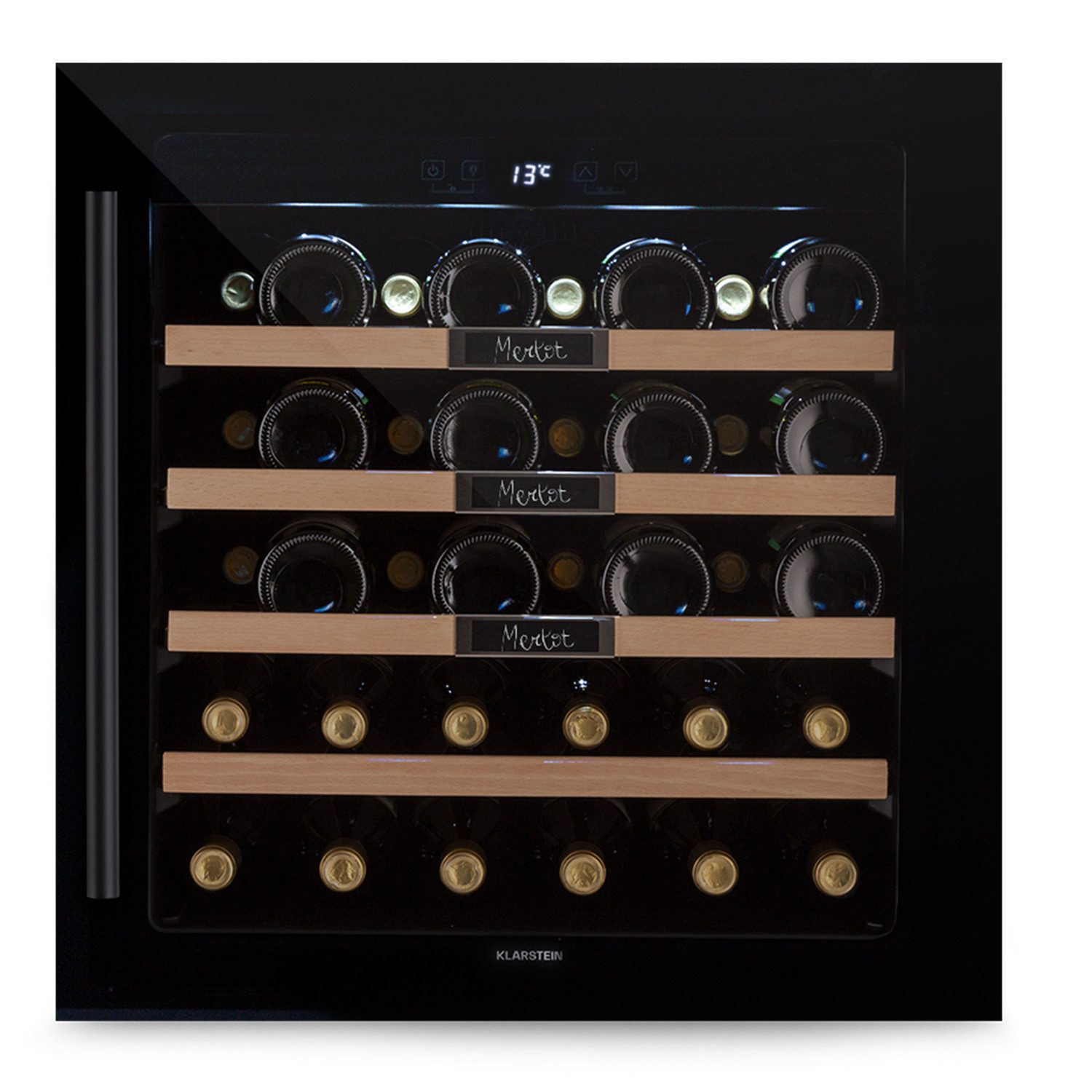 Klarstein Weinkühlschrank Vinsider 36 Built-In Uno Einbau-Weinkühlschrank 36 Flaschen 92L 5-20°C, für 36 Standardflaschen á 0,75l,Flaschenkühlschrank Weintemperierschrank Weinschrank Einbau 36 Fl