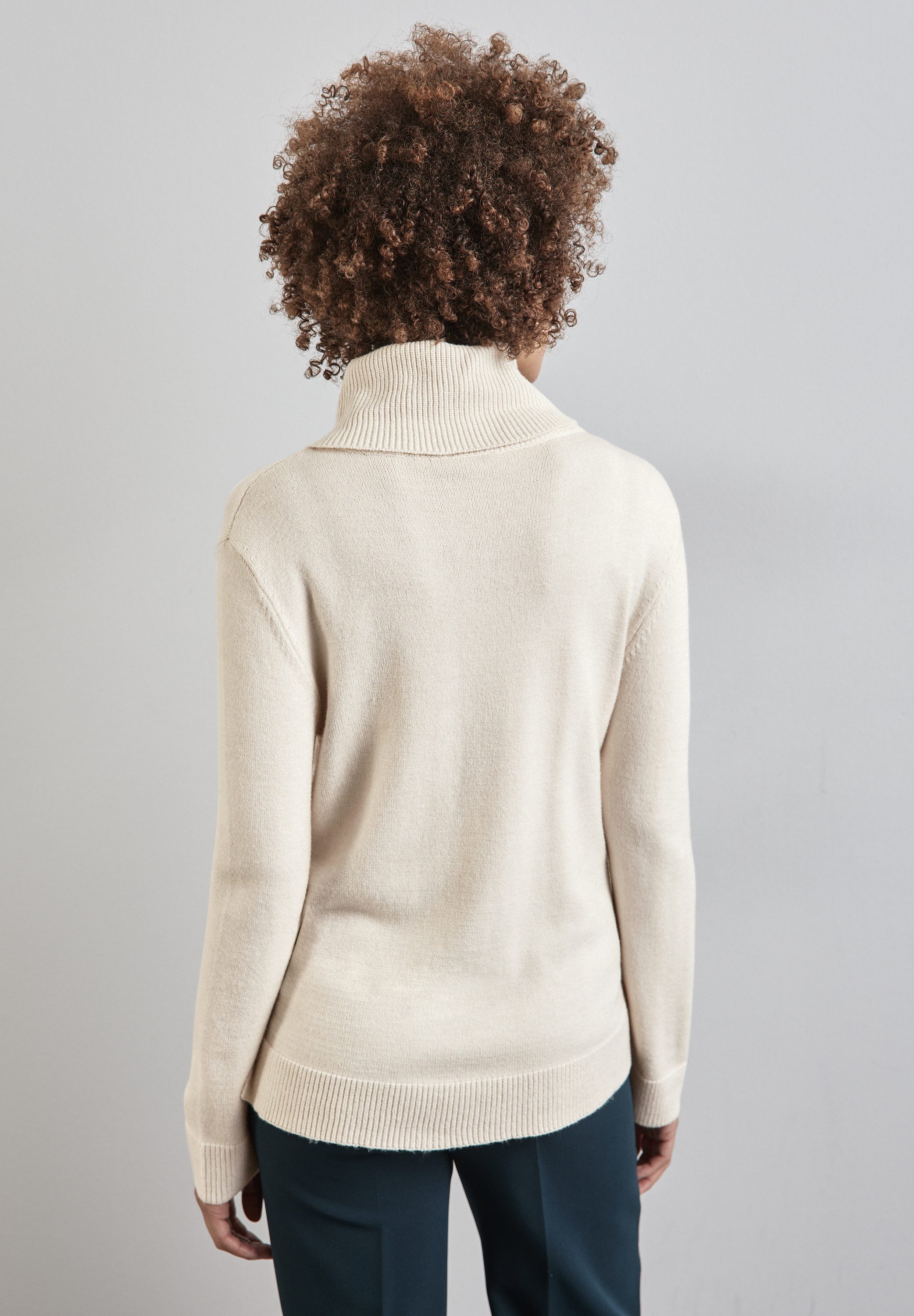 STREET ONE Strickpullover Kragen mit Knopfdetail günstig online kaufen