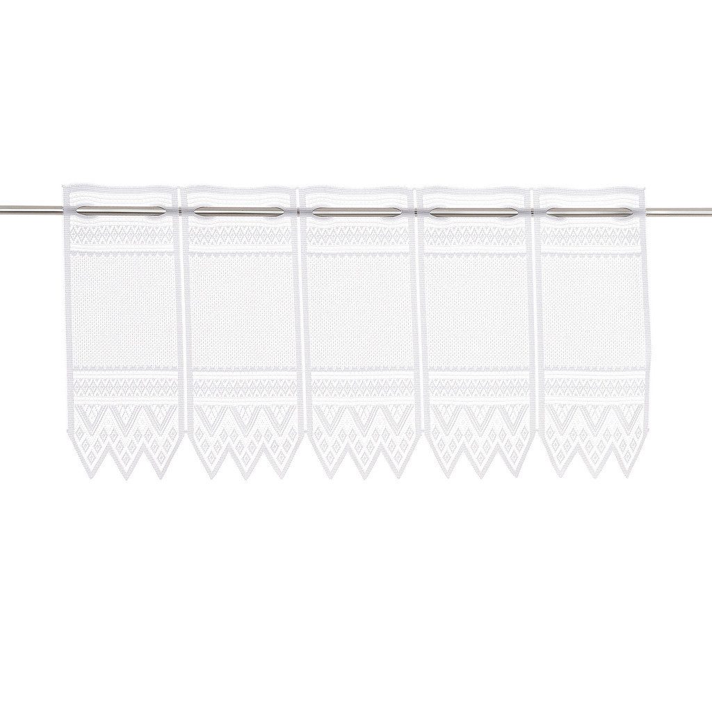 Gardinen Kranzusch Scheibengardine Jacquard grafisch, Stangendurchzug, tran günstig online kaufen