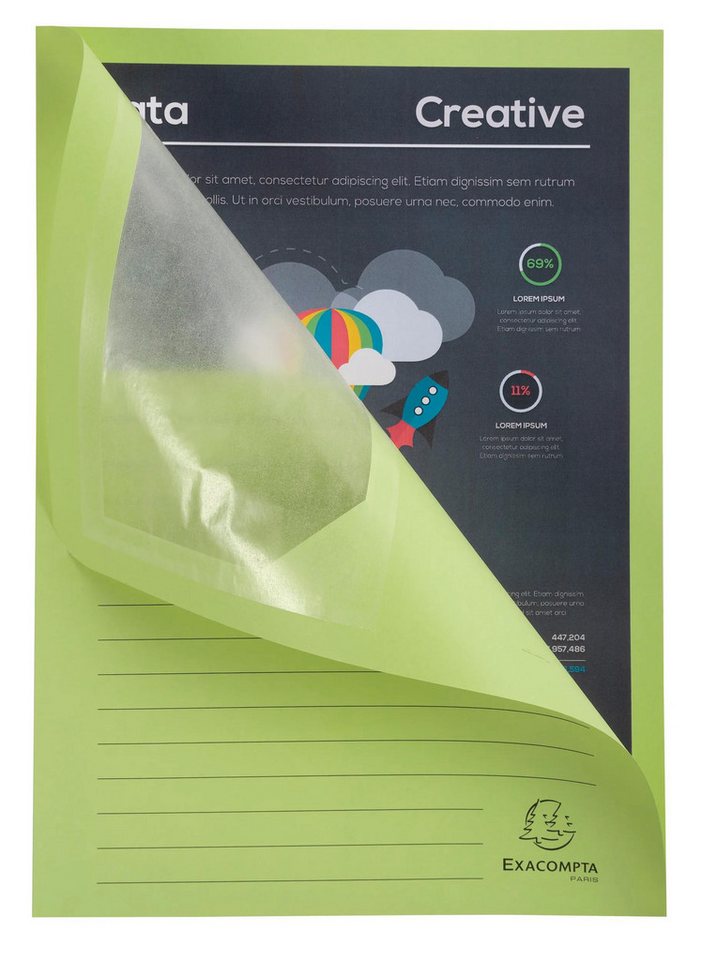 Thumbnail - EXACOMPTA Organisationsmappe Pack 100 Fenstermappen, A4, 160g, plastikfrei - Hellgrün - 50153E, Window folders