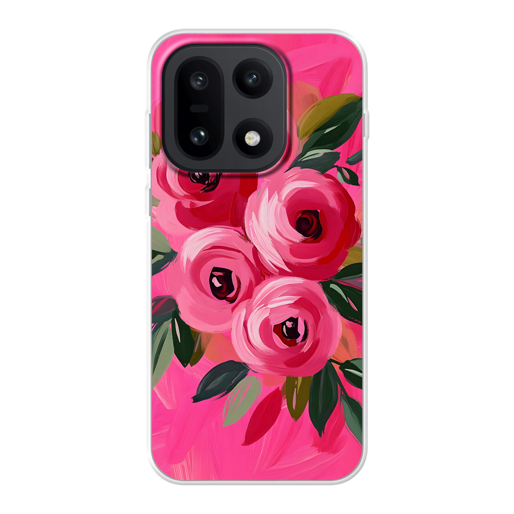 MuchoWow Handyhülle für OnePlus 15 Blumen - Farbe - Rosa, Phone Case, Silikon, Schutzhülle Dünn