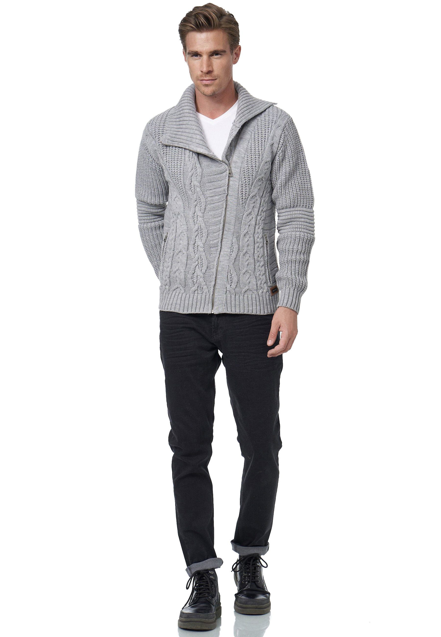 Rusty Neal Strickjacke mit asymmetrischem Reißverschluss