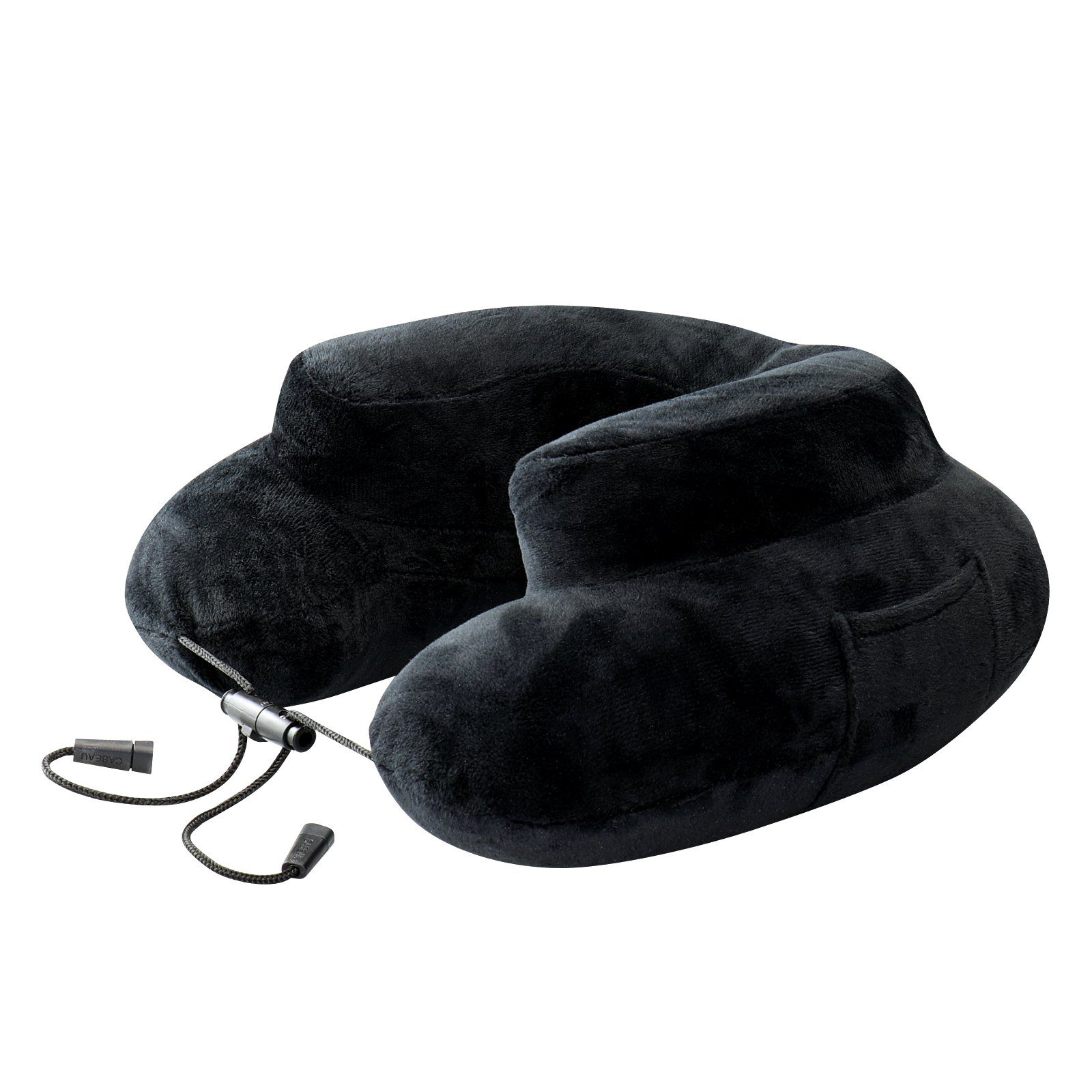 Wellgro Nackenkissen Aufblasbares Nackenkissen - mit waschbarem Bezug und Tragetasche - ca. 27 x 27 x 12 cm (LxBxT) - Reisekissen