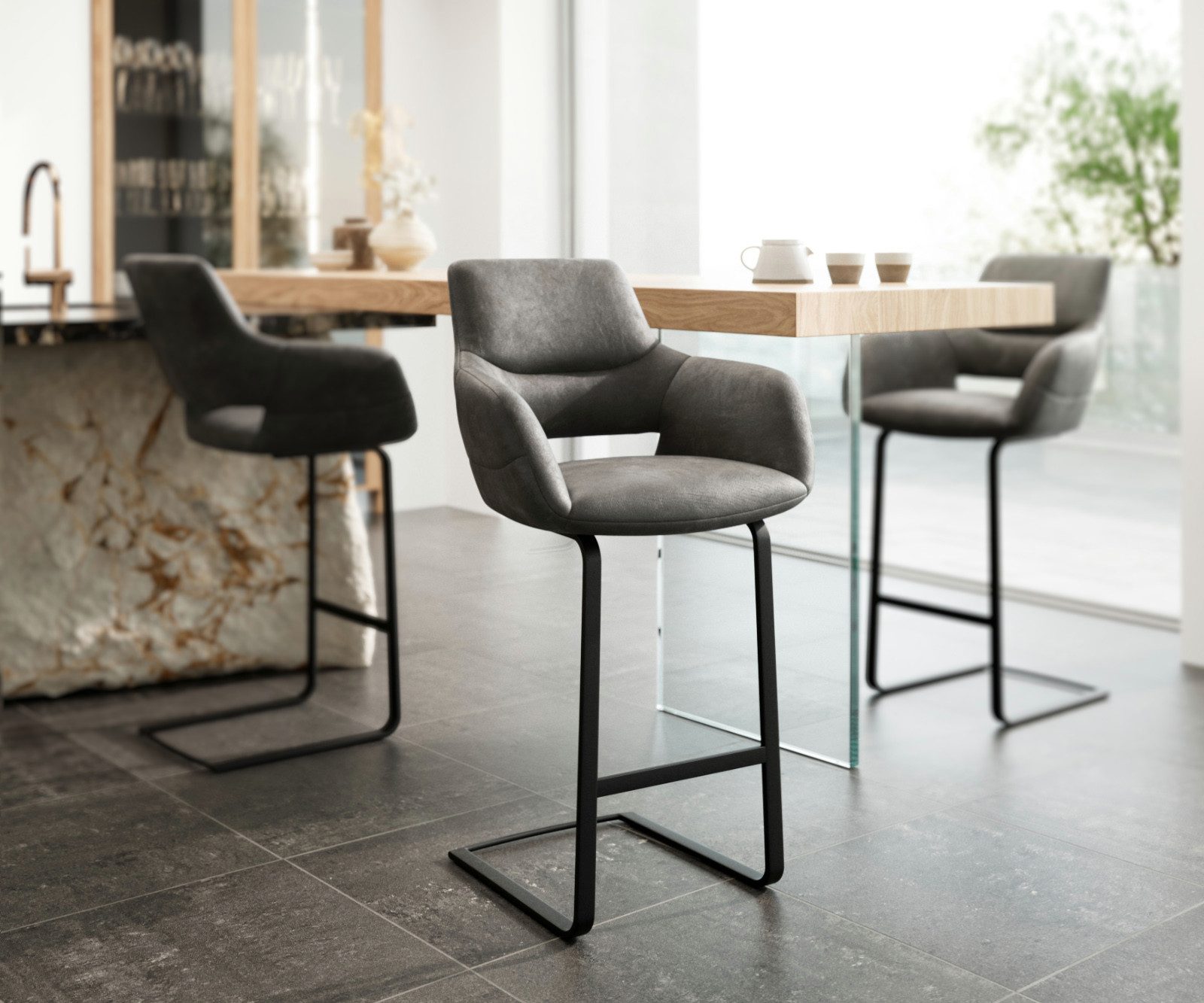 DELIFE Barhocker Yago-Flex, Freischwinger flach Metall günstig online kaufen