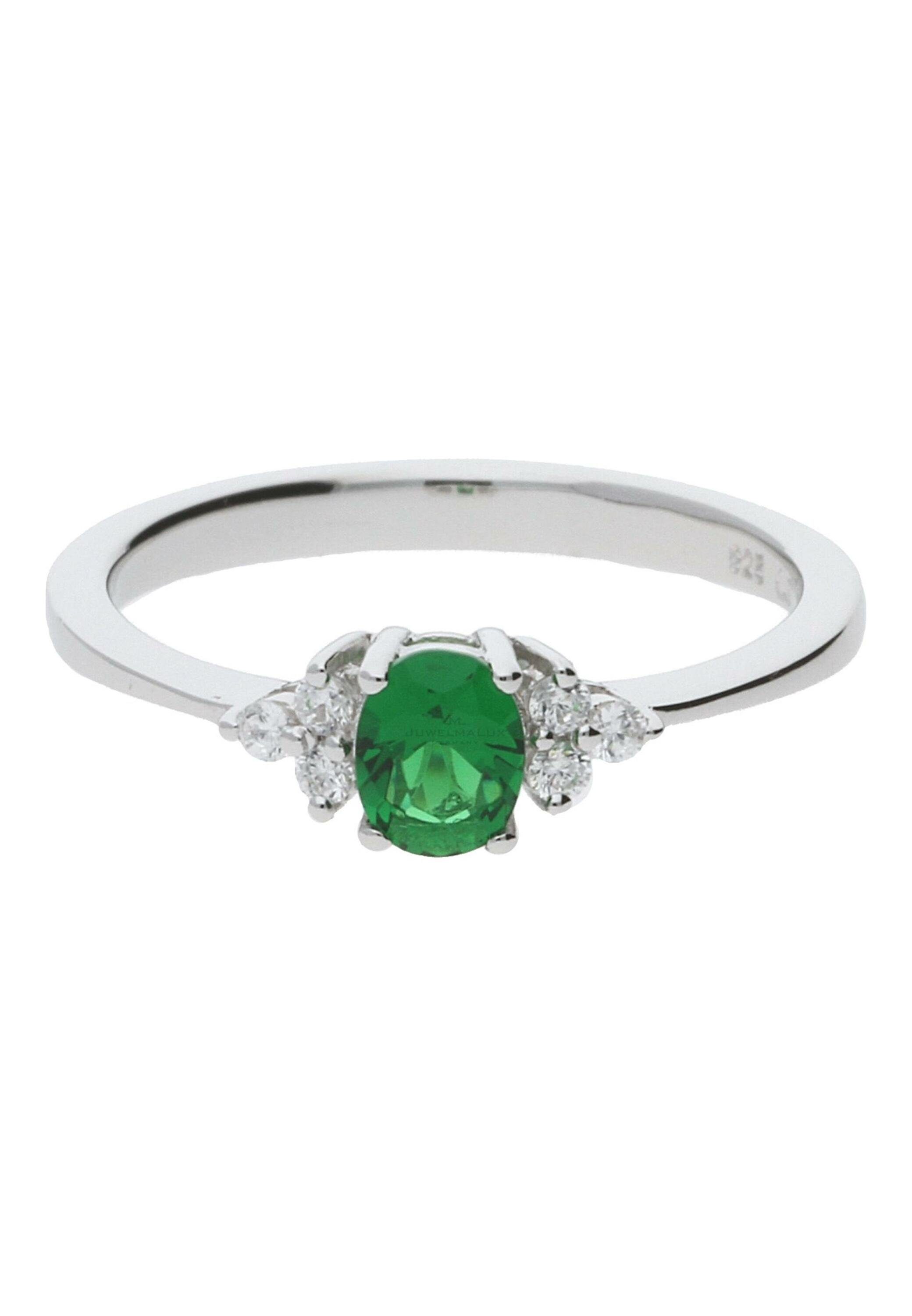 JuwelmaLux Fingerring Ring Silber 925/000 mit synthetischem Smaragd