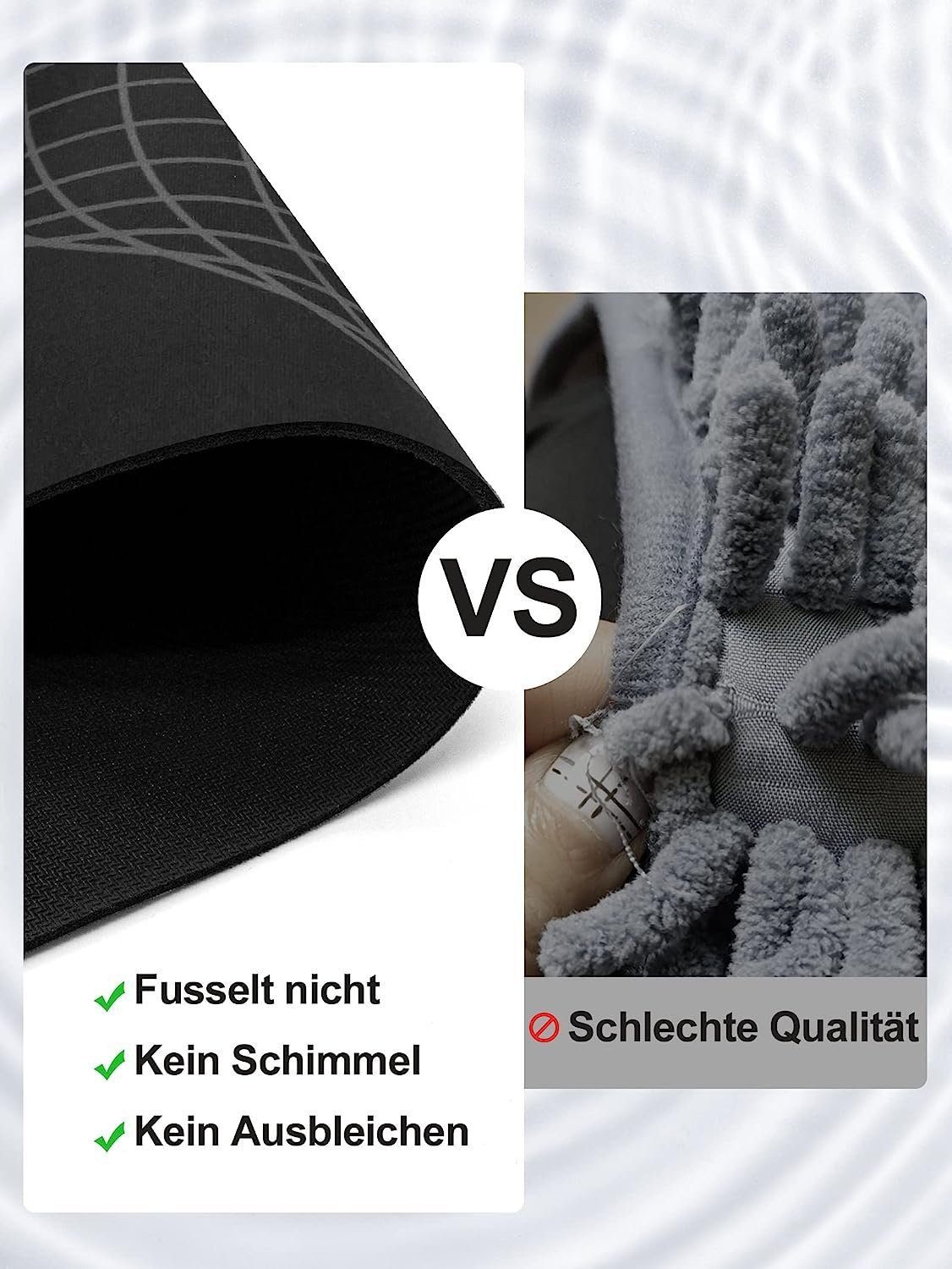 feinlux Badematte Rutschfester Badezimmerteppich 50x80cm, Rutschfeste Textur, Sehr hohe Wasseraufnahmefähigkeit, Naturkautschuk, Hergestellt aus Naturkautschuk  – Bild 5 von 5