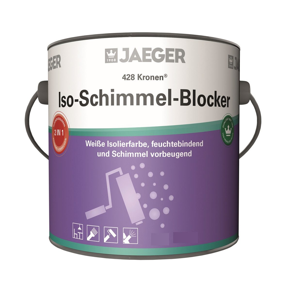 Jaegerlacke Grundierfarbe Kronen Iso-Schimmel-Blocker 428 Isolierfarbe weiss, feuchtebindend und Schimmel vorbeugend
