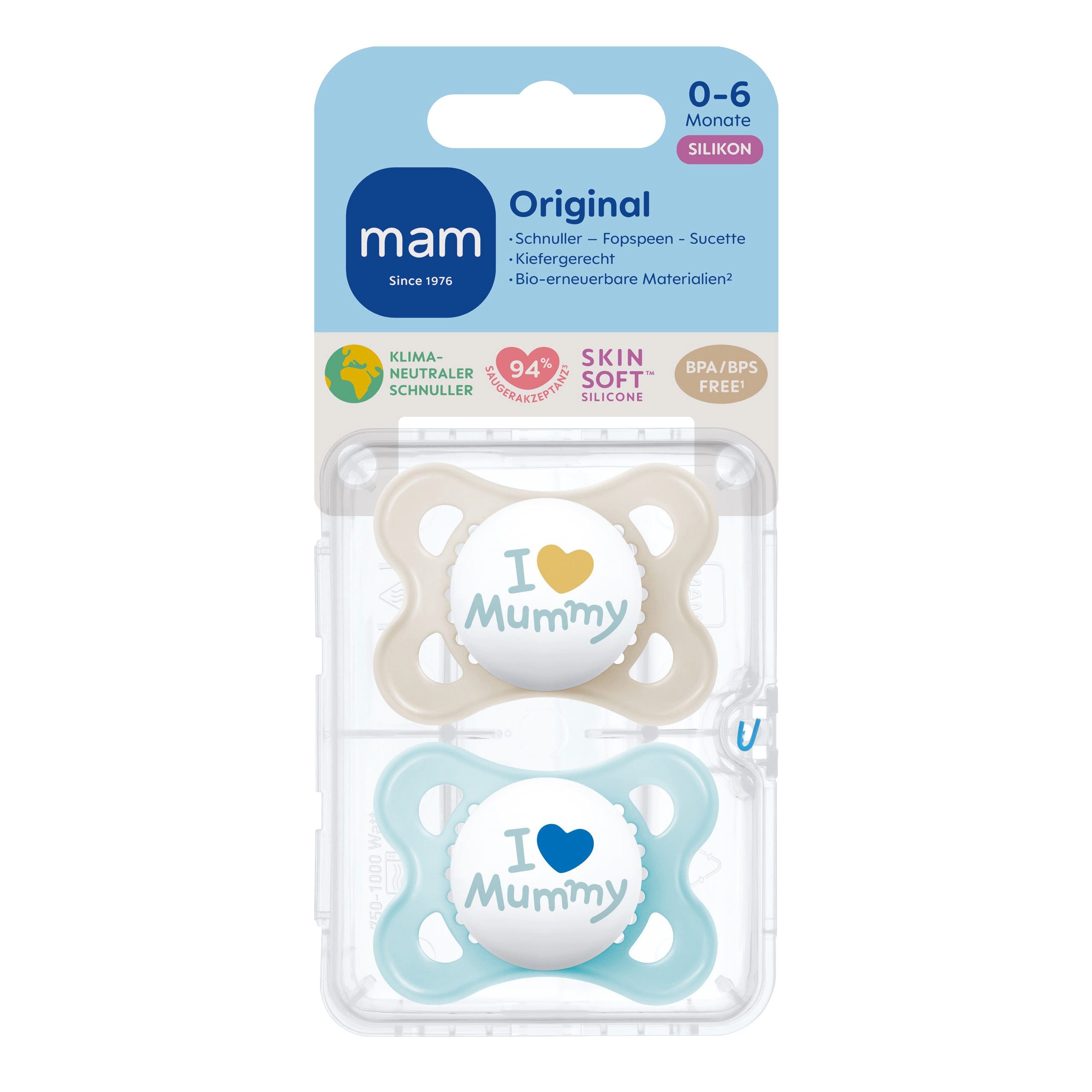 Schnuller Original I love Mummy / I love Daddy 0-6 Monate