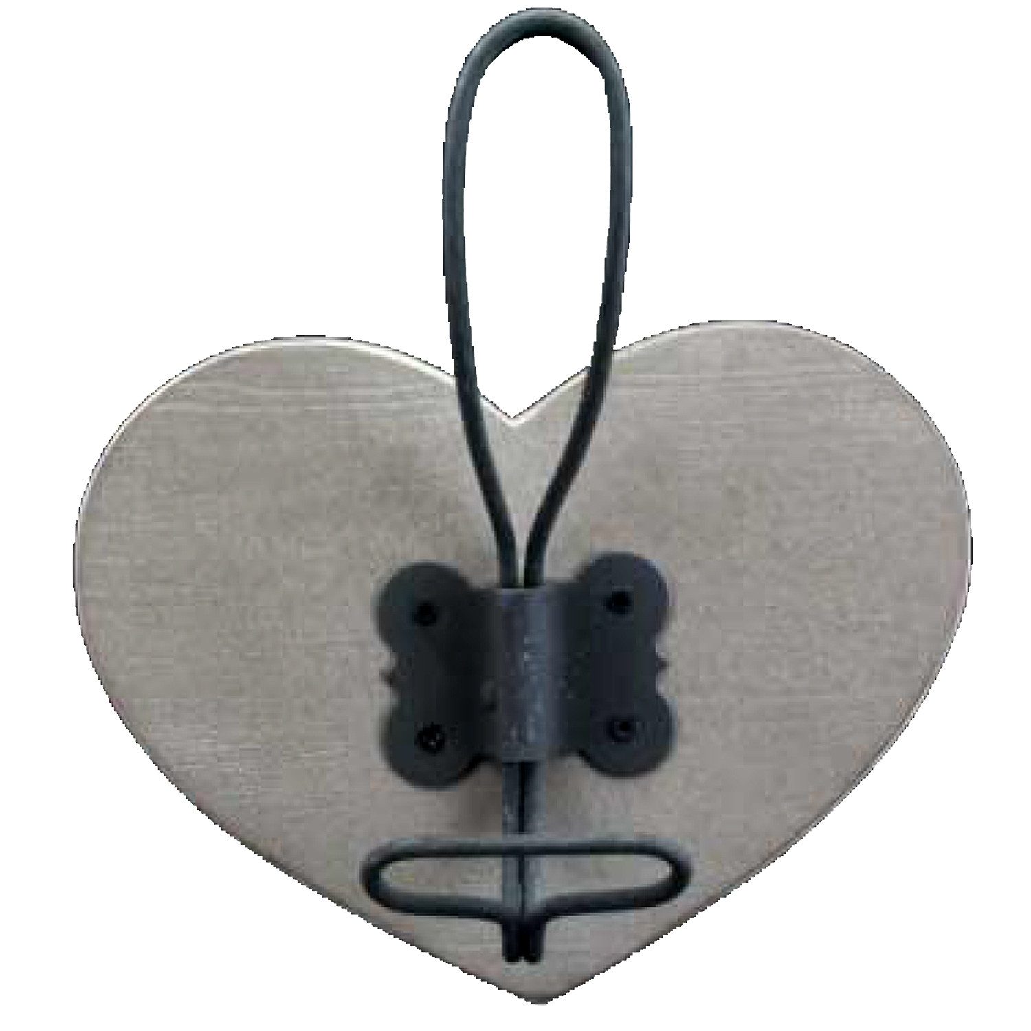 Gisela Graham Wandhaken Stilvoller Garderobenhaken in Herzdesign aus Holz mit zwei Metallhaken, (1 x Garderobe)