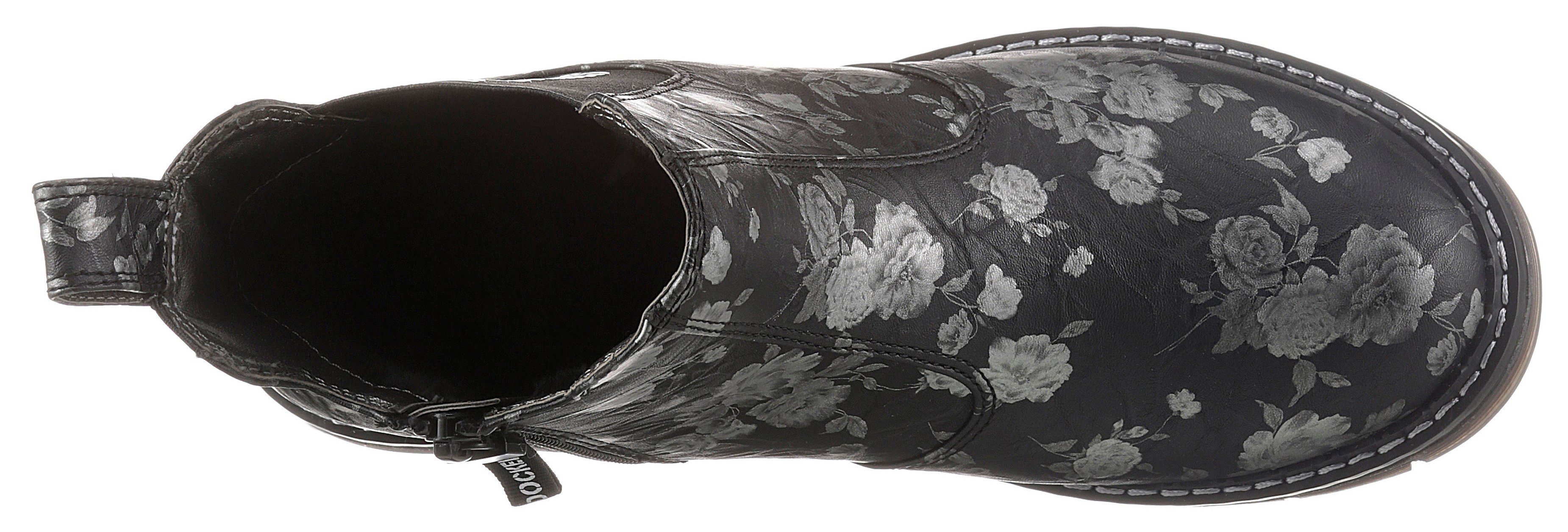 mit geblümtem Print schwarz-silberfarben Chelseaboots Gerli by Dockers