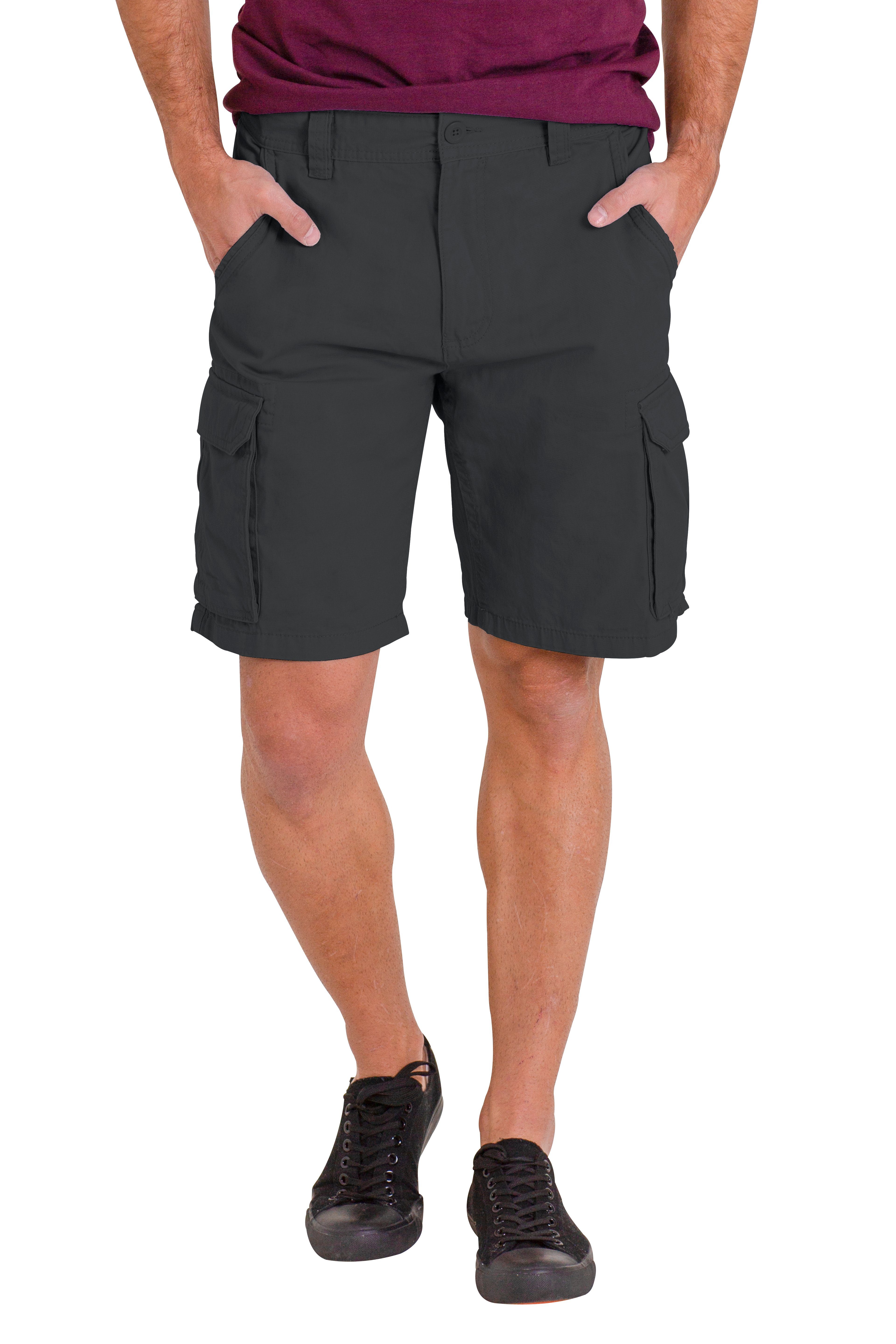 BlauerHafen Cargoshorts Herren Halbhose Taschen Dunkelgrau Baumwolle Sommer Shorts Cargo Premium 6 100