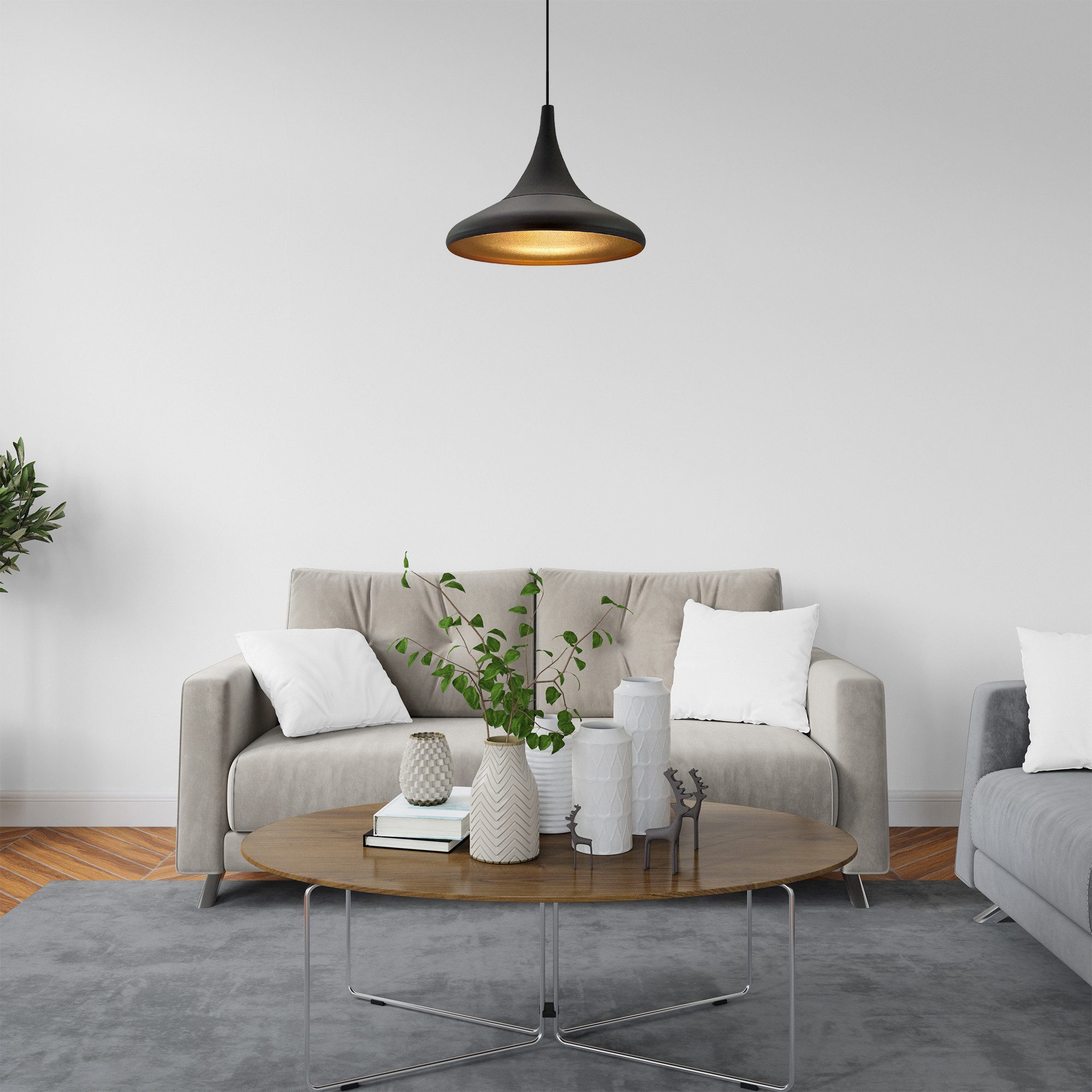 Bamyum Pendelleuchte Pendelleuchte Paladin Metall Ø35cm, Modern Hängelampe, ohne Leuchtmittel