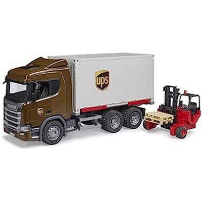 Bruder® Spielzeug-LKW 03582 Scania Super 560R UPS Logistik-LKW mit Mitnahmestapler, 1:16