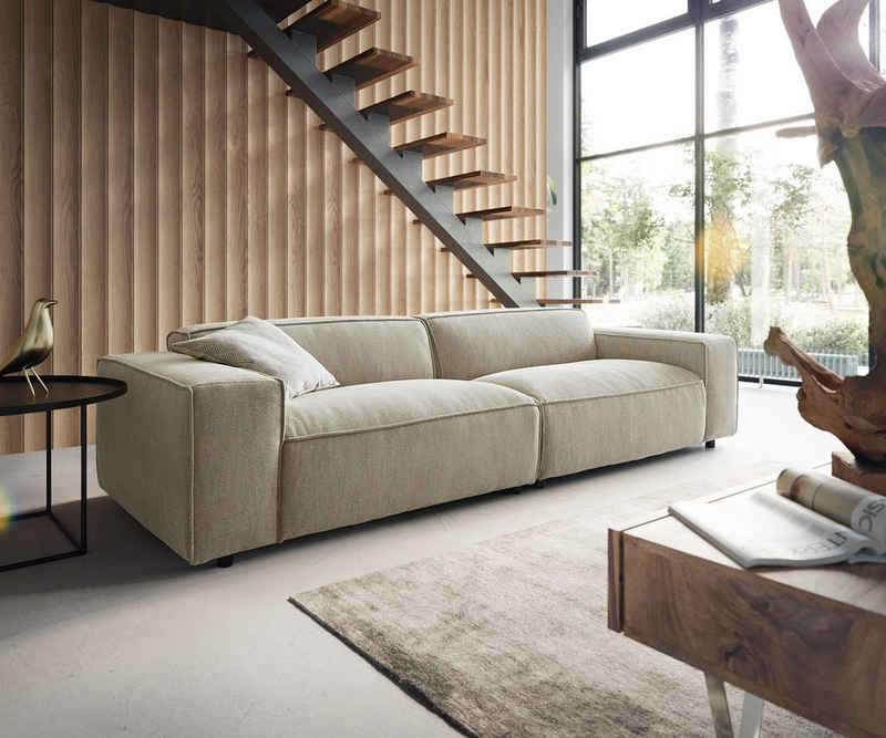 DELIFE Big-Sofa »Tenso«, Chenille Beige 285 x 105 cm Big-Sofa