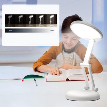 Bedee Schreibtischlampe Mehrere Helligkeitsstufen Tischlampe Kabellos Tischlampe Akku Lampe, ‎Faltbar, LED fest integriert, Warmweiß, LED Tischlampe Akku Tischlampe Lampe Leselampe Tischlampe Desk Lamp