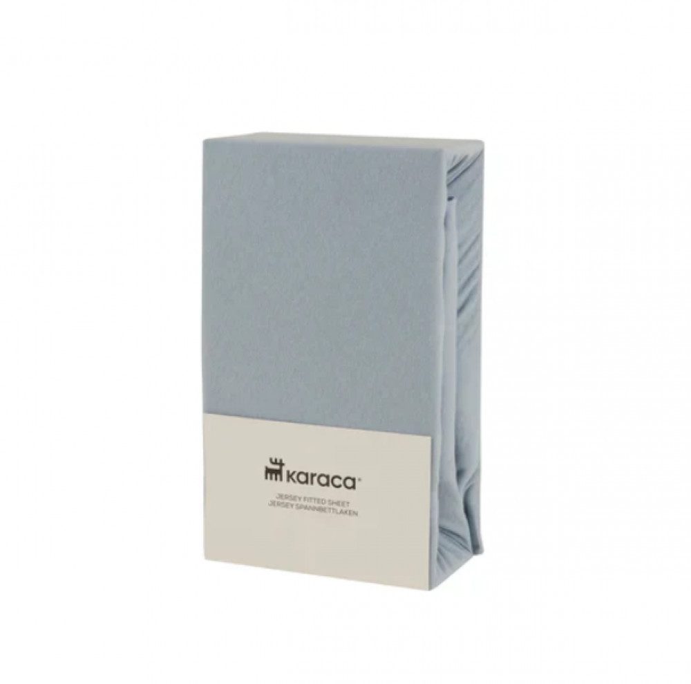 Karaca Bett-Set Karaca Home Jersey Spannbettlaken, 160x200+30 cm, Blau