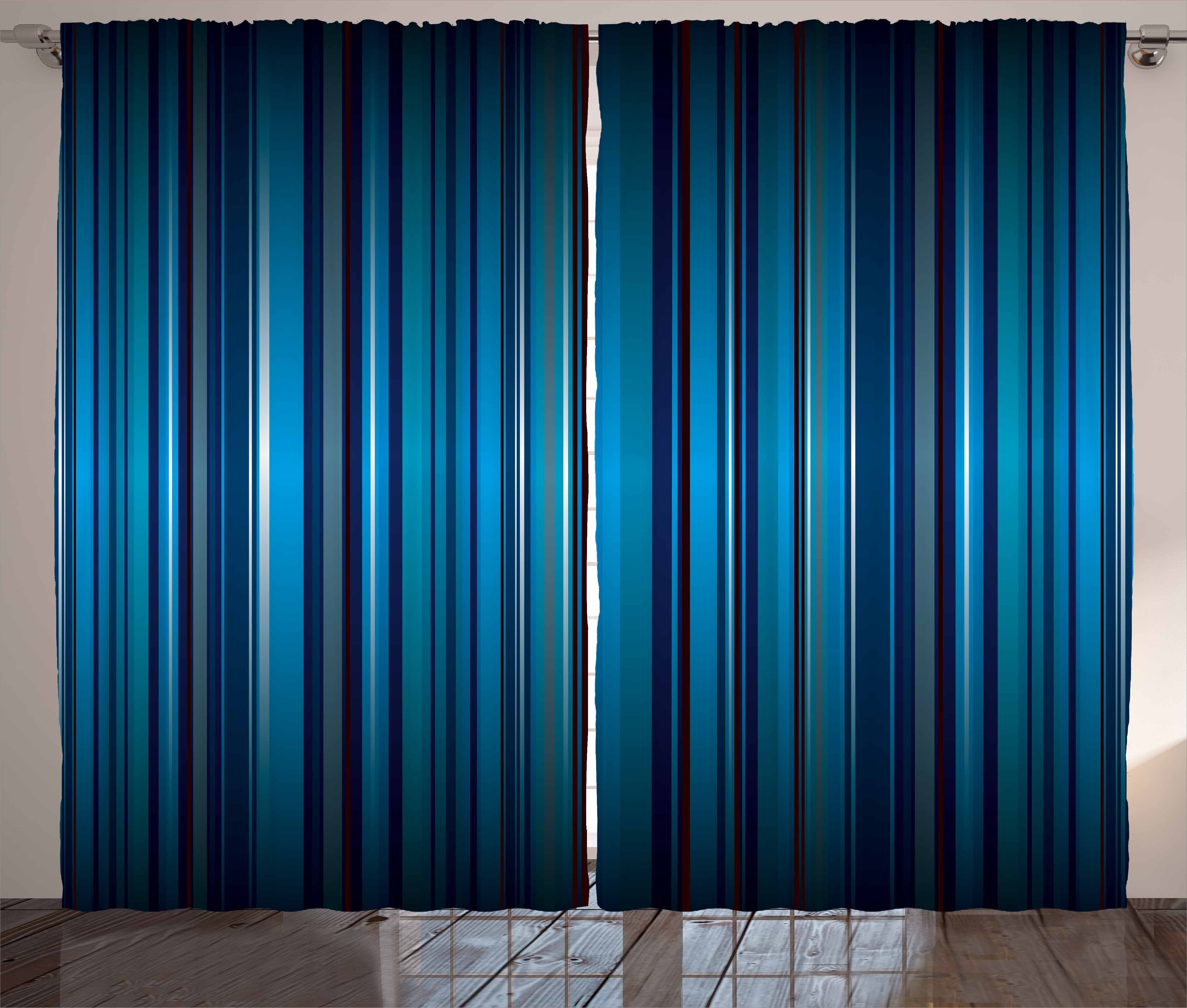 Gardine Schlafzimmer Kräuselband Vorhang mit Schlaufen und Haken, Abakuhaus, Harbor-Streifen vibrant Blau