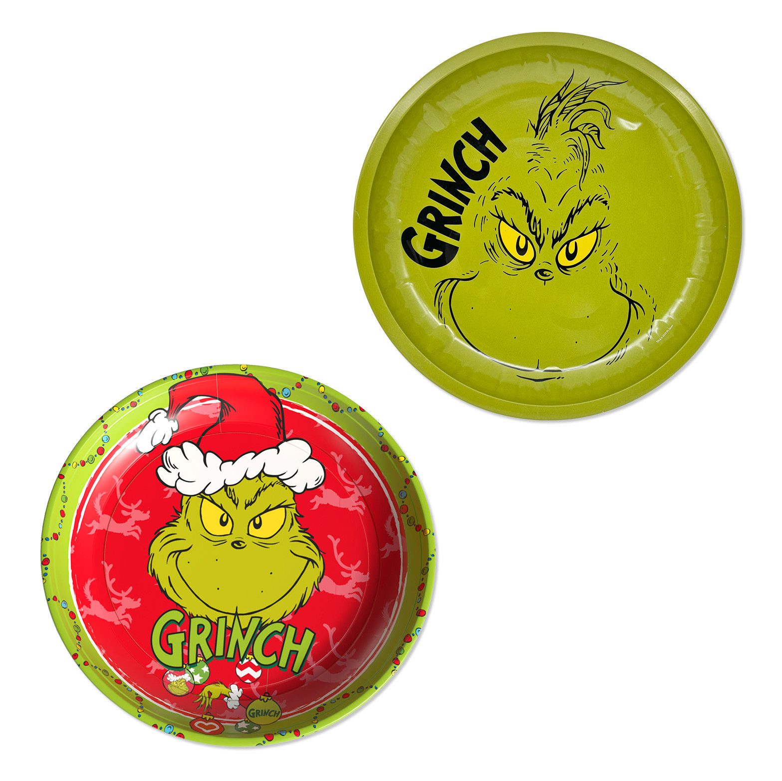 Party Factory Декоративная тарелка The Grinch Keksteller Grün & Rot – 2-teiliges Set (2 St)