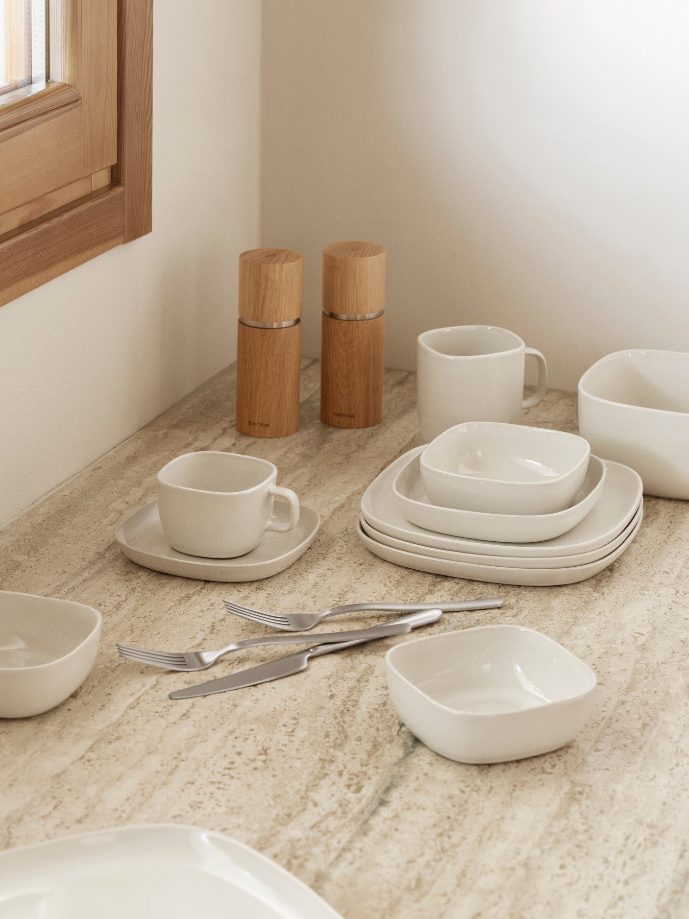 blomus Tasse 2er Set Kaffeetassen -VAHLO- Kaffeeset, Design Tassen, Keramik, 2-teilig, abgerundete Form
