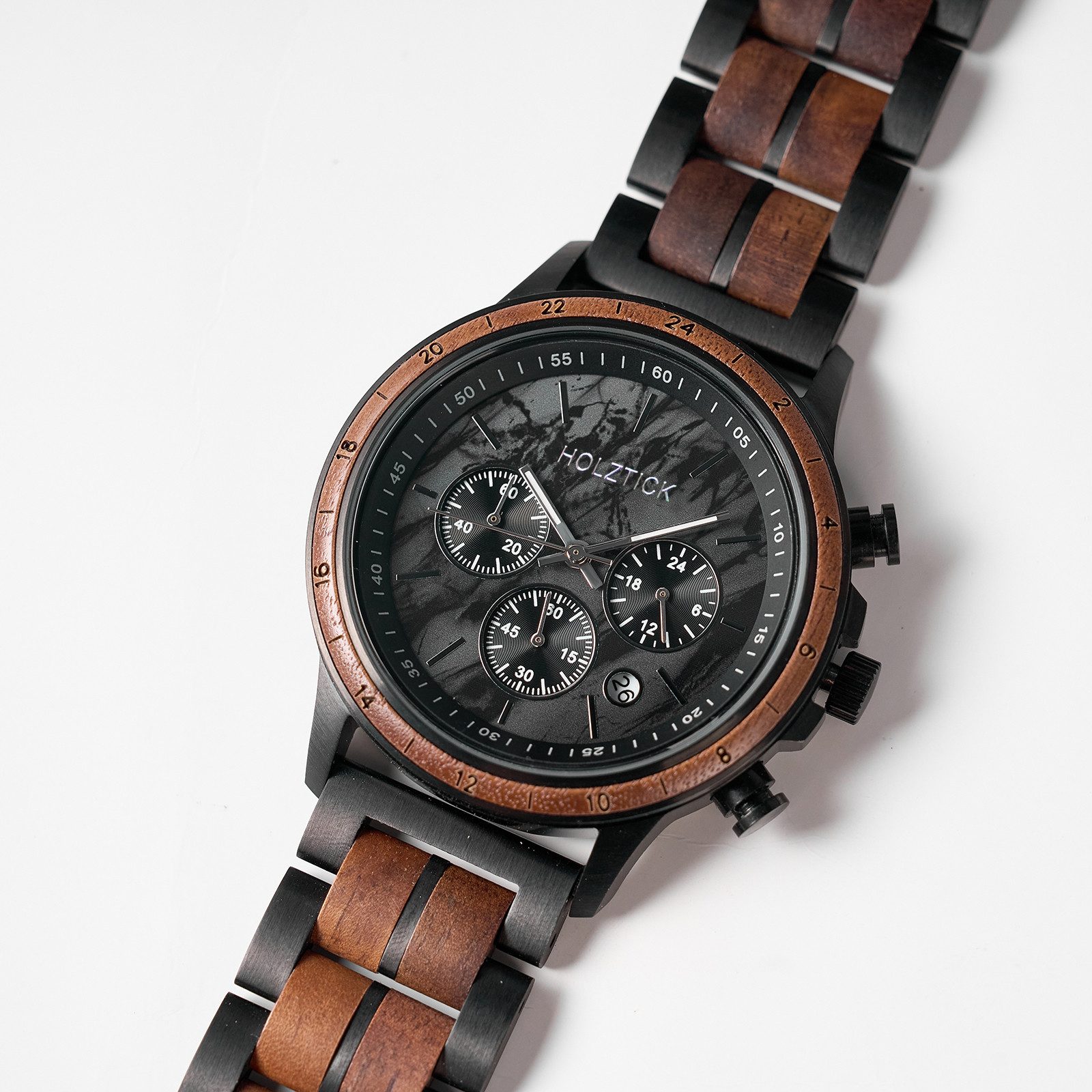 Holztick Bavaria Chronograph Alois ALOIS, Ziffernblatt aus Marmor günstig online kaufen