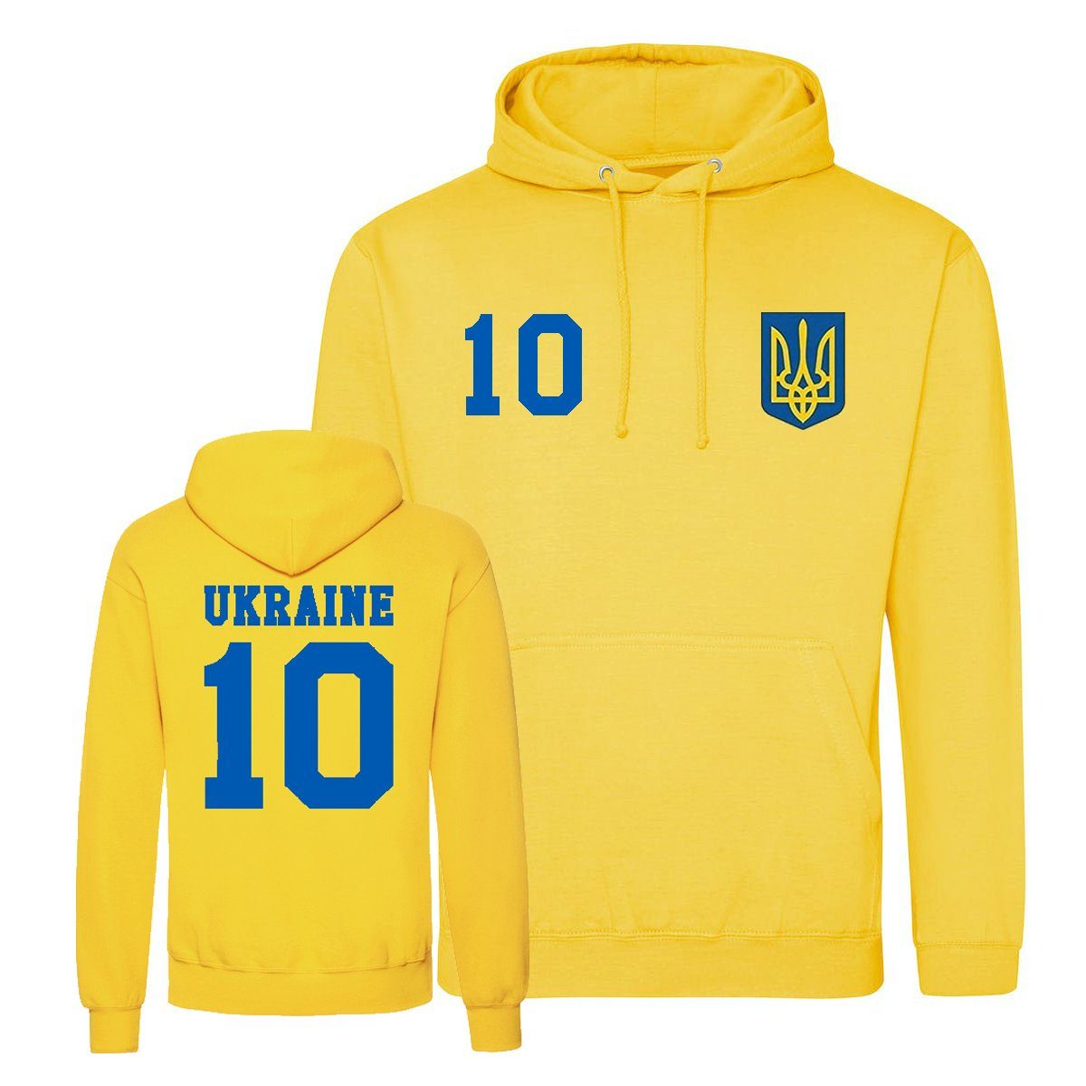 Kapuzenpullover Ukraine Herren Hoodie Pullover im Fußball Trikot Look
