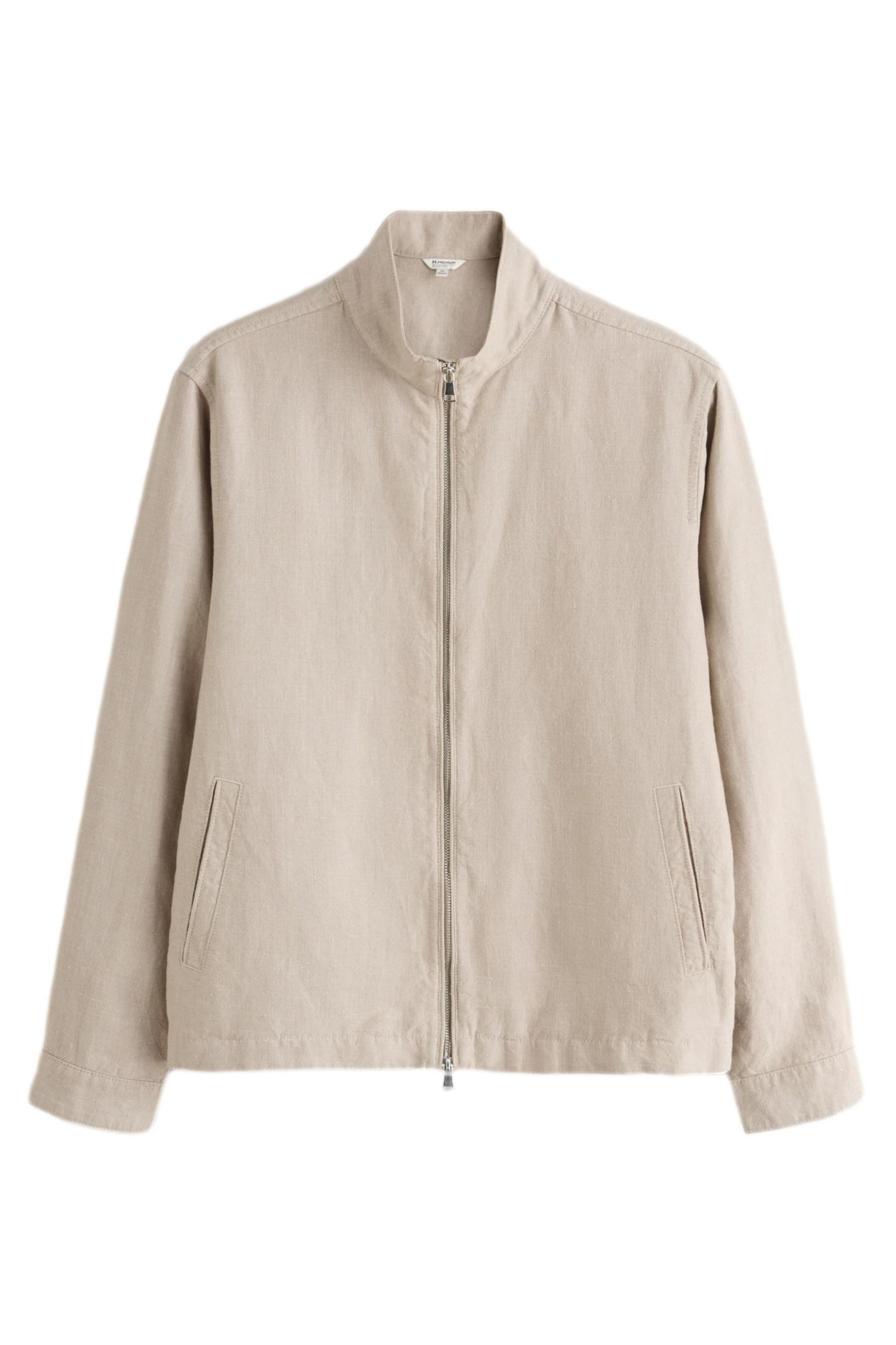 Next Hemdjacke Harrington-Jacke mit Leinenanteil (1-St)